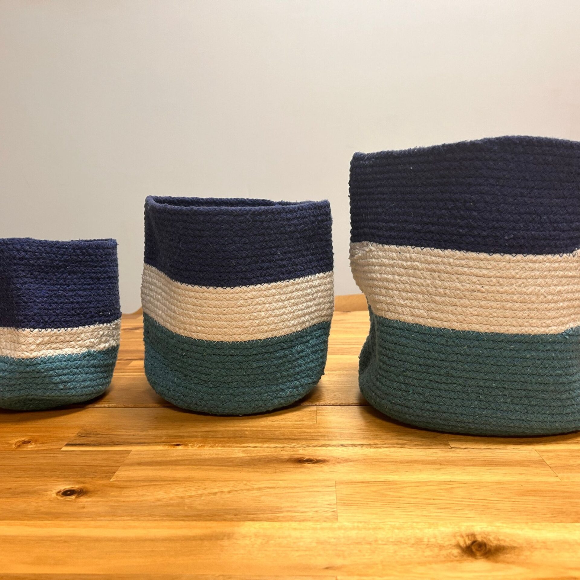 Juego de 3 cestas de cuerda de yute con mal de ojo - 15cm / 20cm / 25cm - Imagen 3