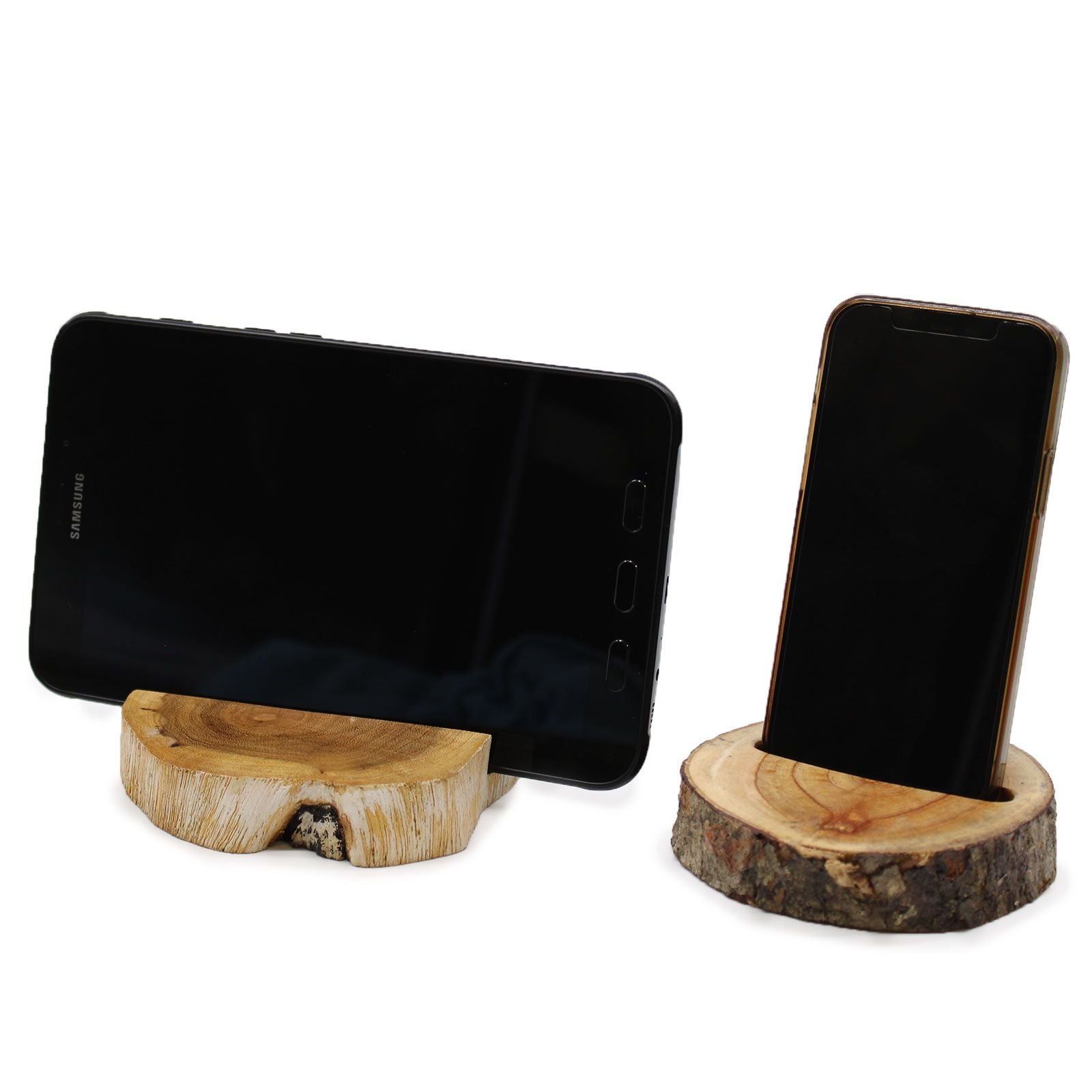 Lrg Gamal Wood Phone Holder - Whitewash - Imagen 8