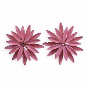 Pendientes de Cristal Vintage - Flores - Cuarzo Rosa