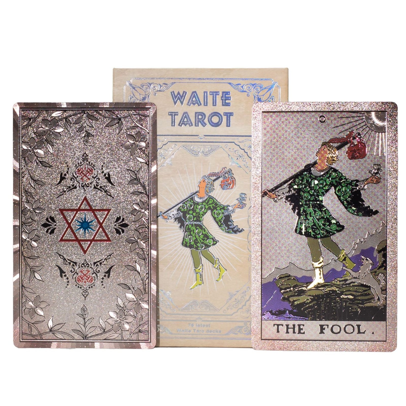 Cartas de Tarot Waite con lámina de plata - con folleto - Imagen 4