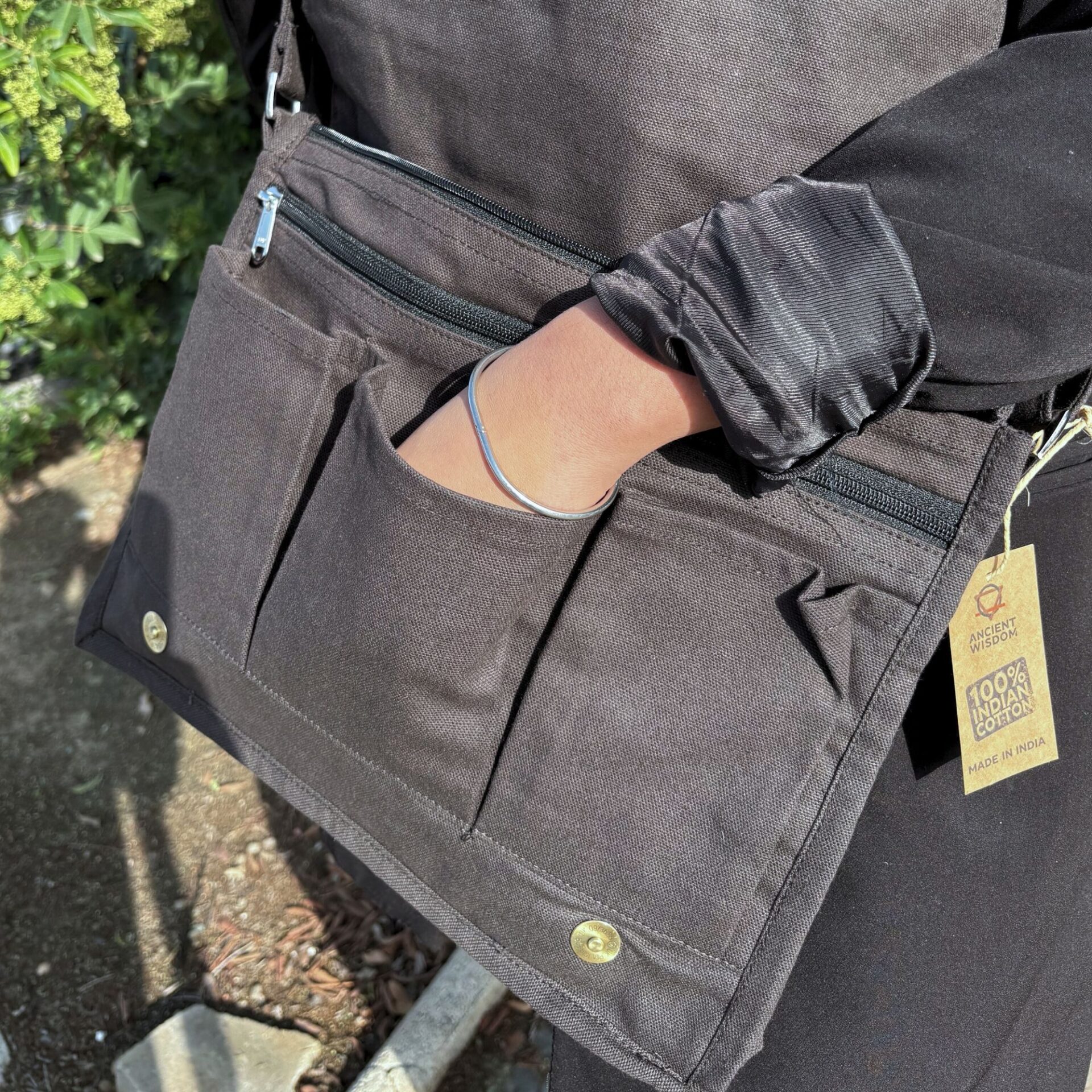 Bolso de lona de algodón para portátil - gris carbón - Imagen 3