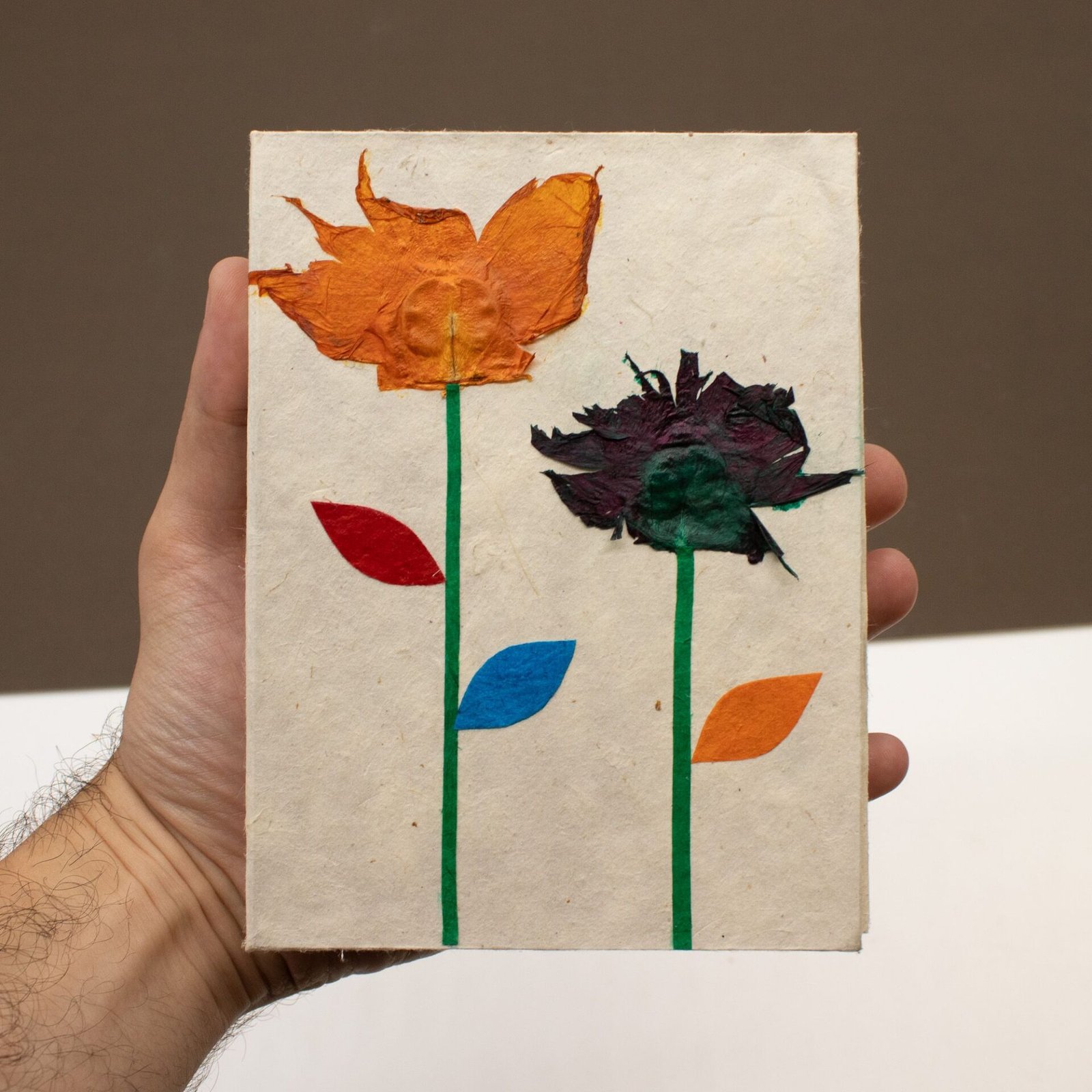 Cuaderno de Lokta Mediano 15x12 cm - 45 hojas - Diseño floral auténtico del Himalaya - Imagen 4