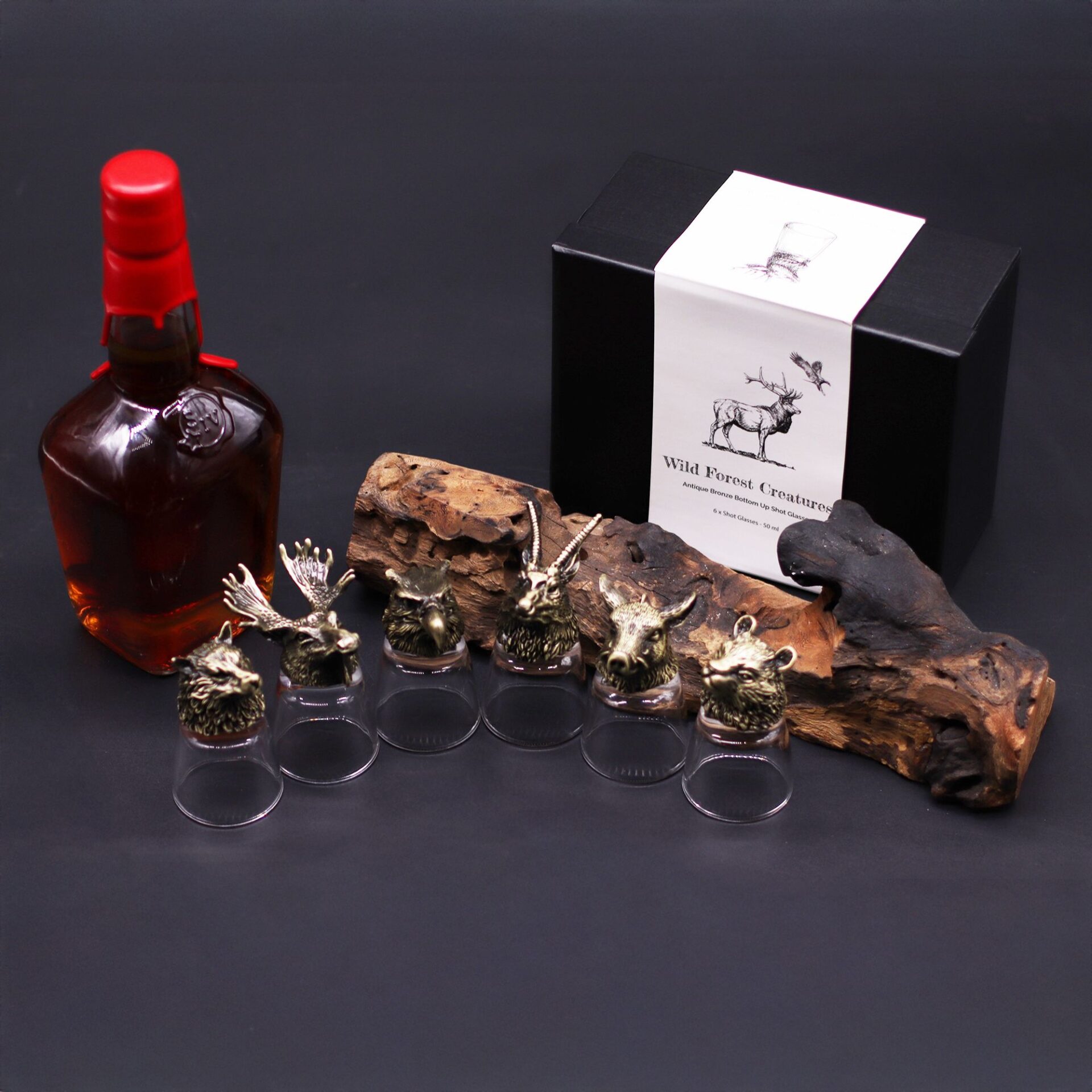 6 vasos de chupito (50 ml) - Criaturas Salvajes del Bosque - Bronce antiguo - Imagen 10