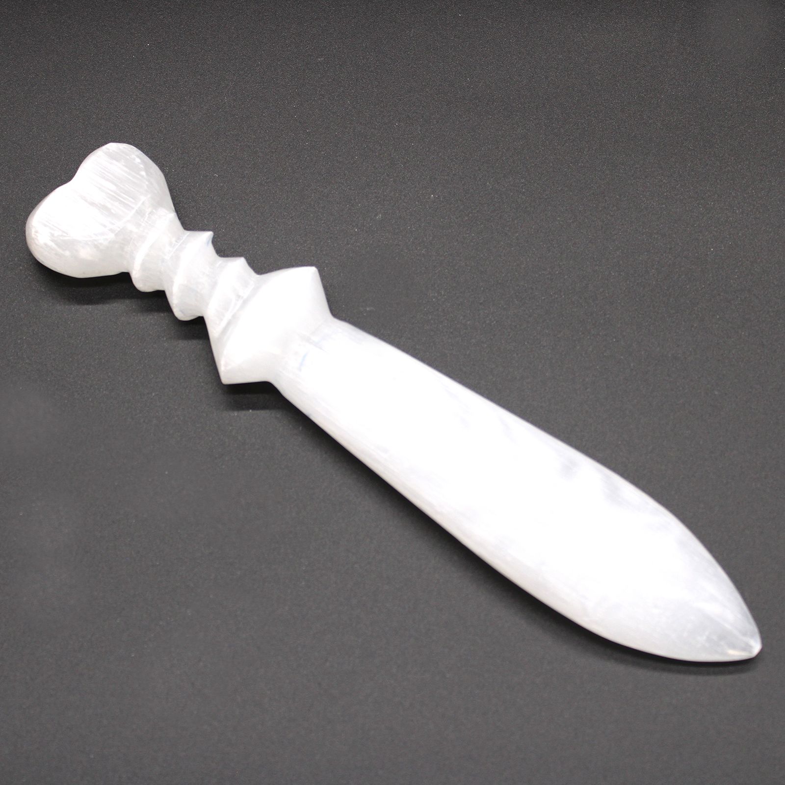 Cuchillo Ritual Selenita - Espiral 25cm