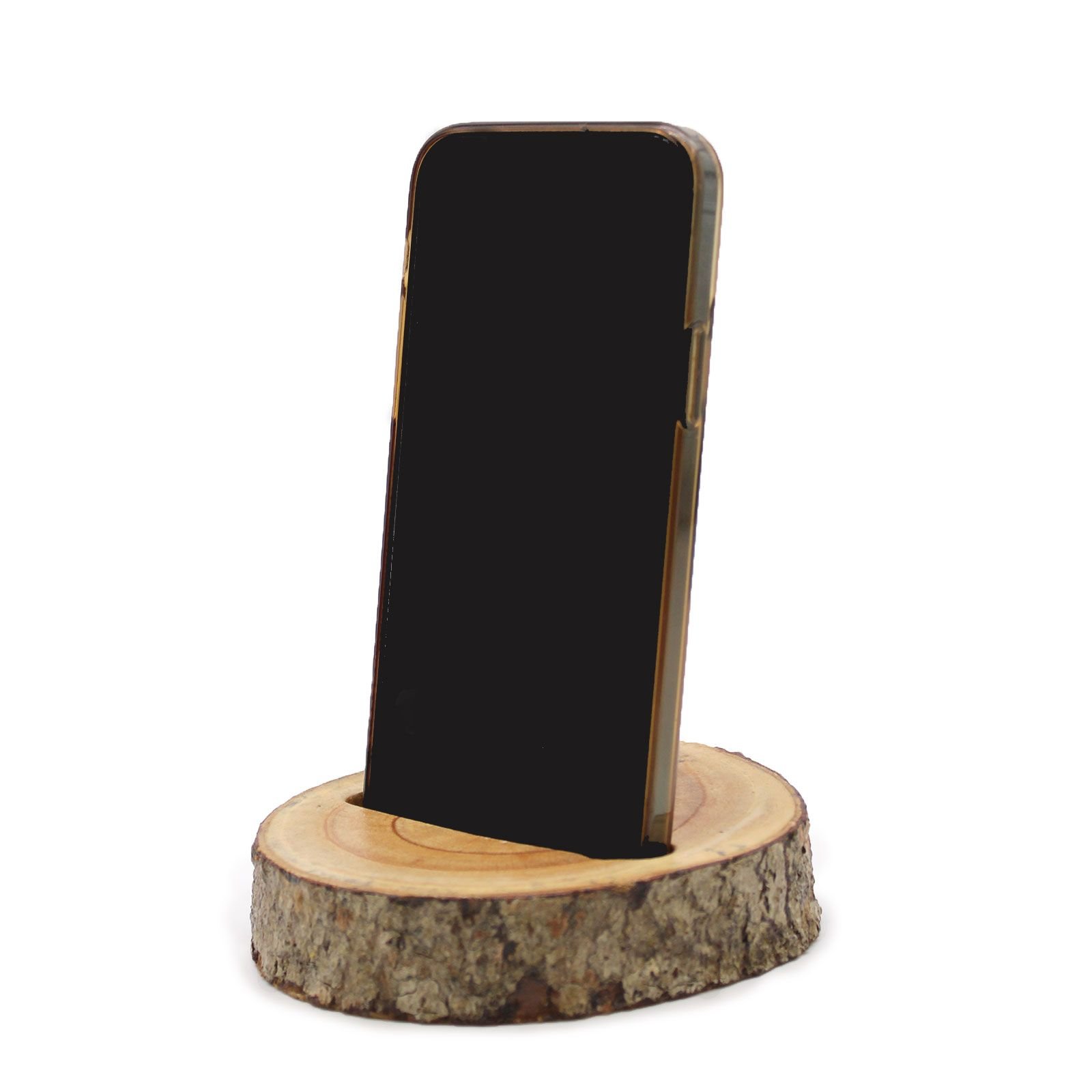 Small Log Phone Holder (slot) - Natural - Imagen 4
