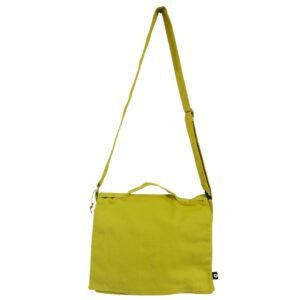 Bolso mensajero de lona de algodón para portátil - Mostaza