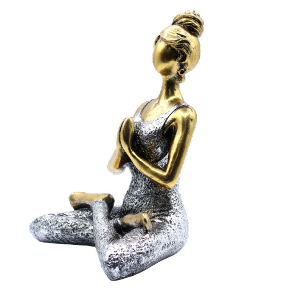 Yoga Lady Figure - Bronze & Silver 24cm - Imagen 2