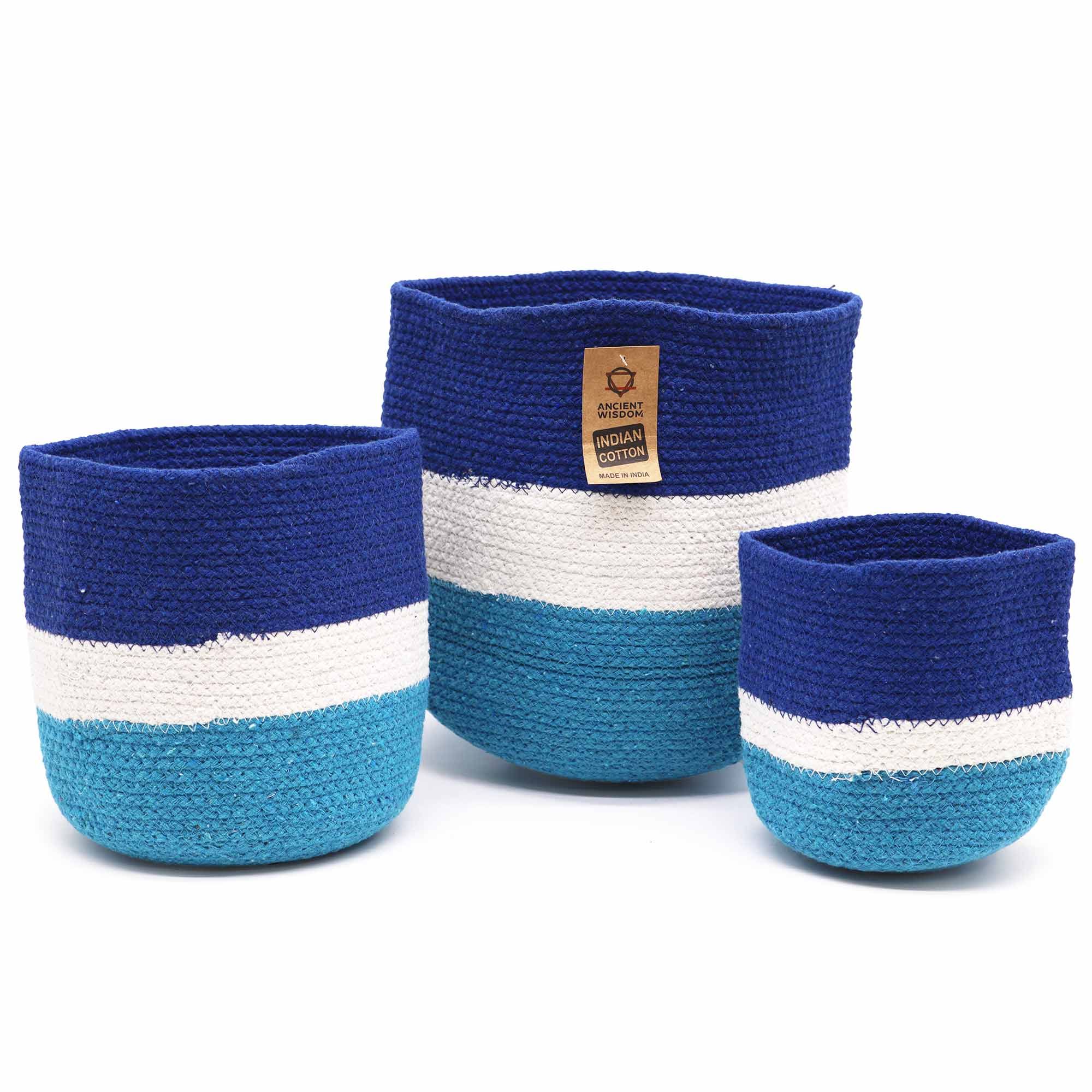 Juego de 3 cestas de cuerda de yute con mal de ojo - 15cm / 20cm / 25cm - Imagen 4