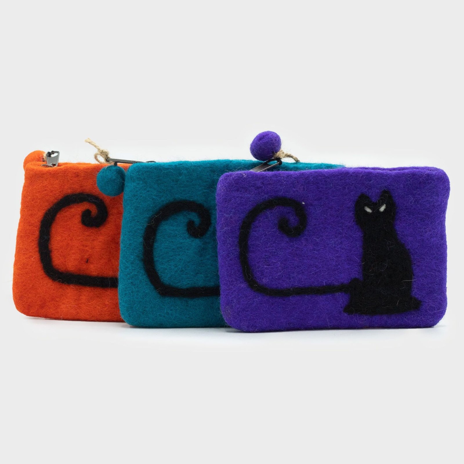 Estuche de fieltro natural con cremallera (surtido) - Cara de gato - Imagen 2