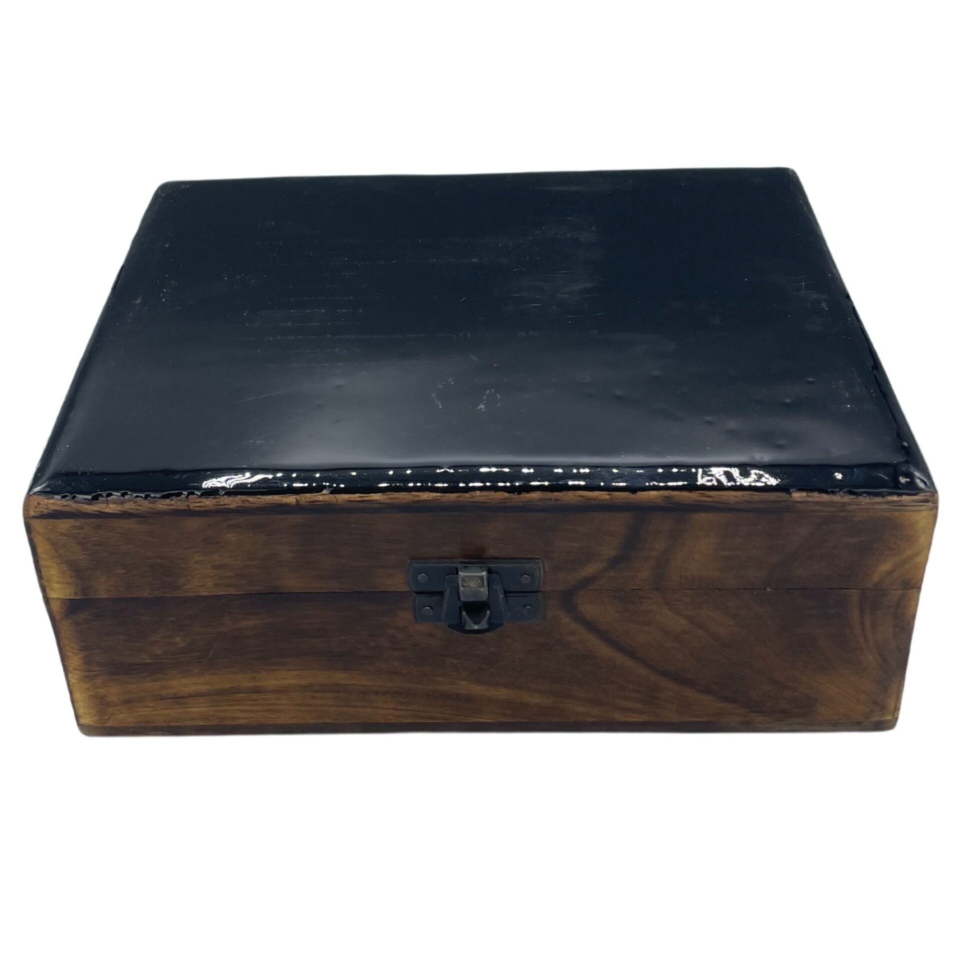 Caja Esmaltada Grande - 20x15x7.5cm - Negro