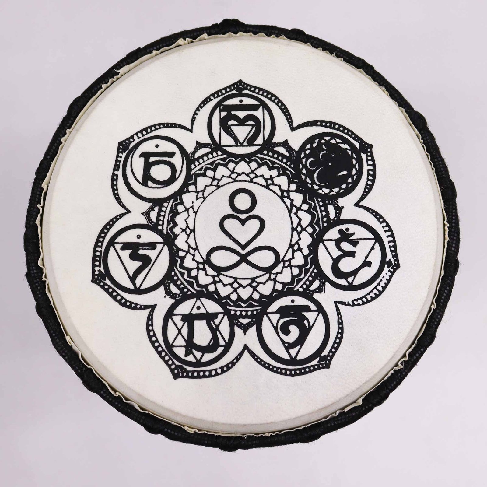 Tambor Djembe hecho a mano con tapa ancha - 30cm - Imagen 2
