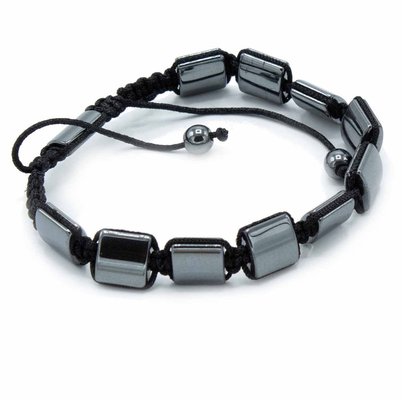 Pulsera Magnética Shamballa de Hematita - Cuboides Dobles - Imagen 2