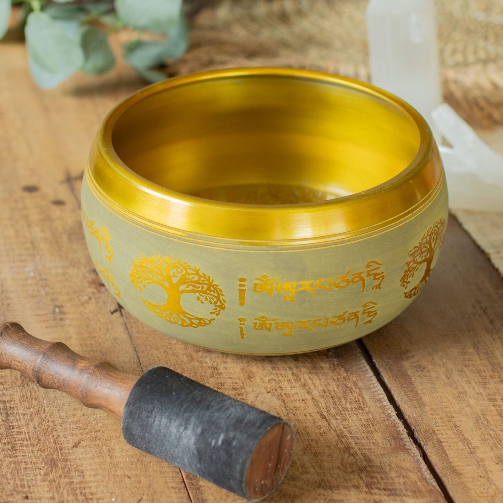 Gran cuenco tibetano de aluminio - Buda del Árbol de la Vida - color cobre (19cm) - Imagen 4