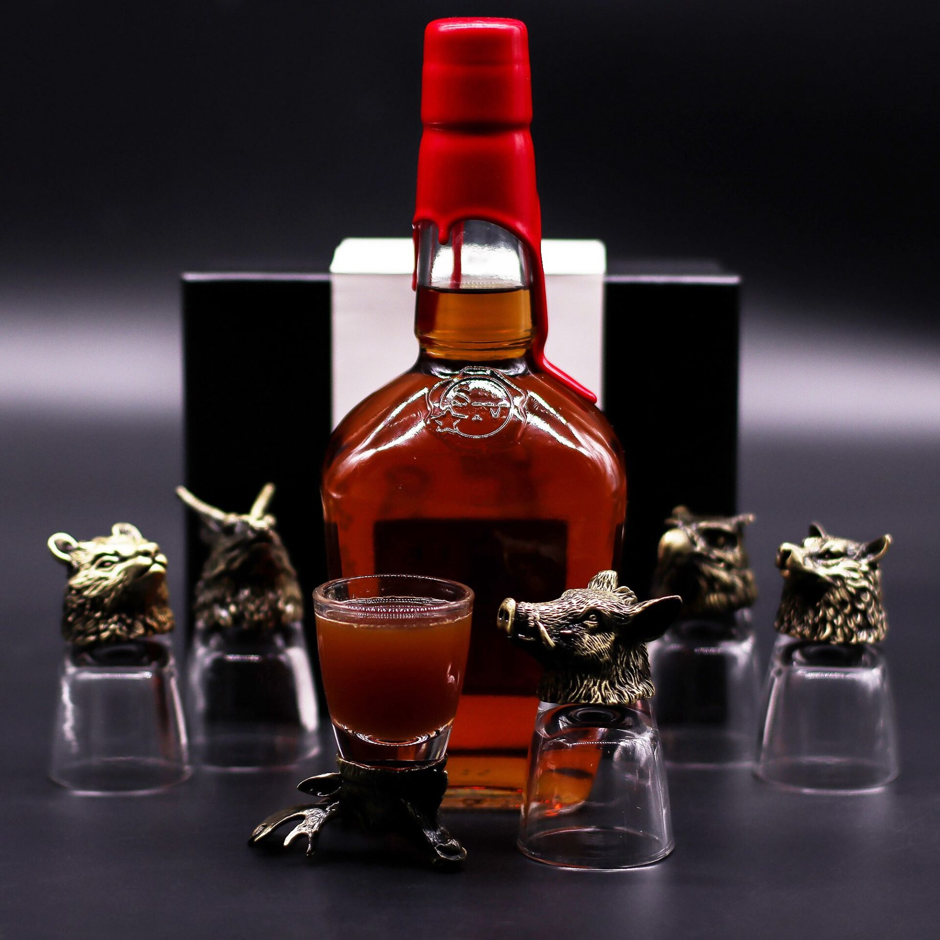6 vasos de chupito (50 ml) - Criaturas Salvajes del Bosque - Bronce antiguo - Imagen 5