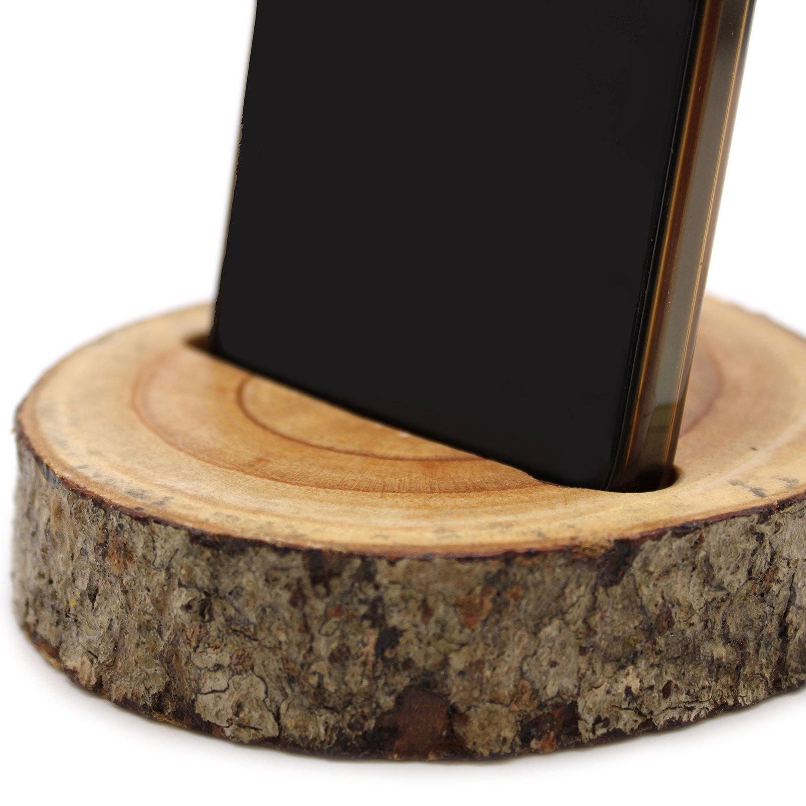 Small Log Phone Holder (slot) - Natural - Imagen 3