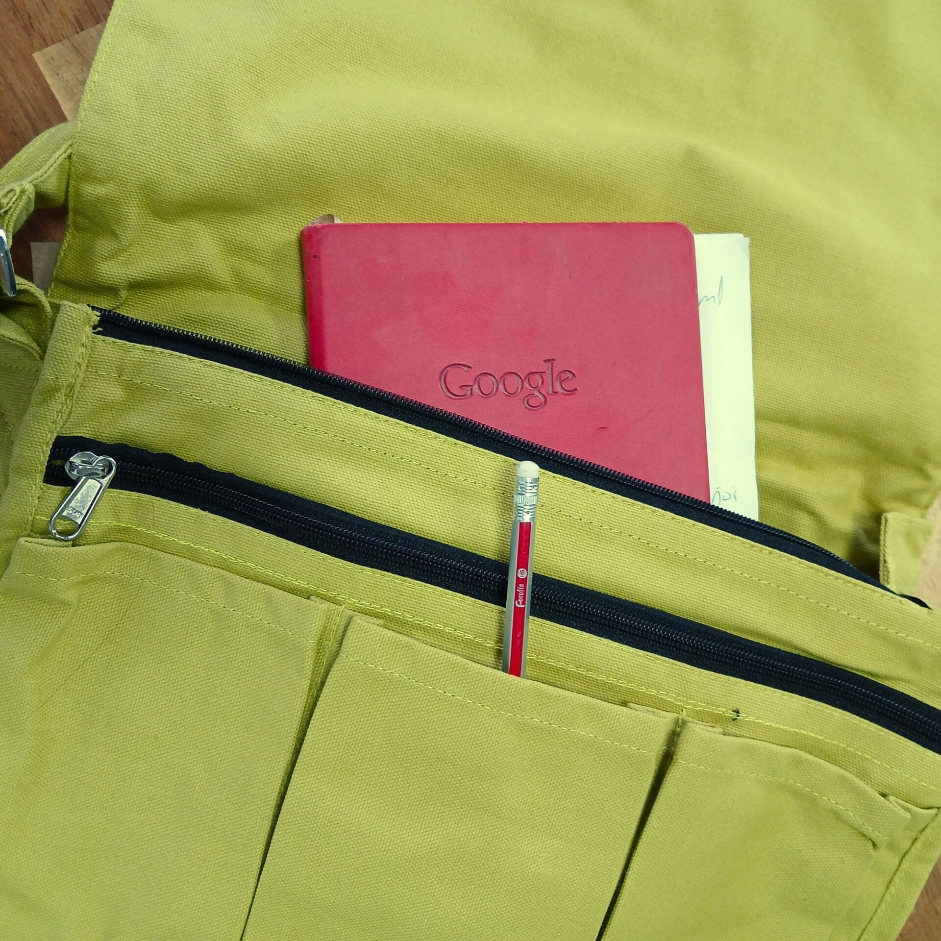 Bolso de lona de algodón para portátil - Mostaza - Imagen 3