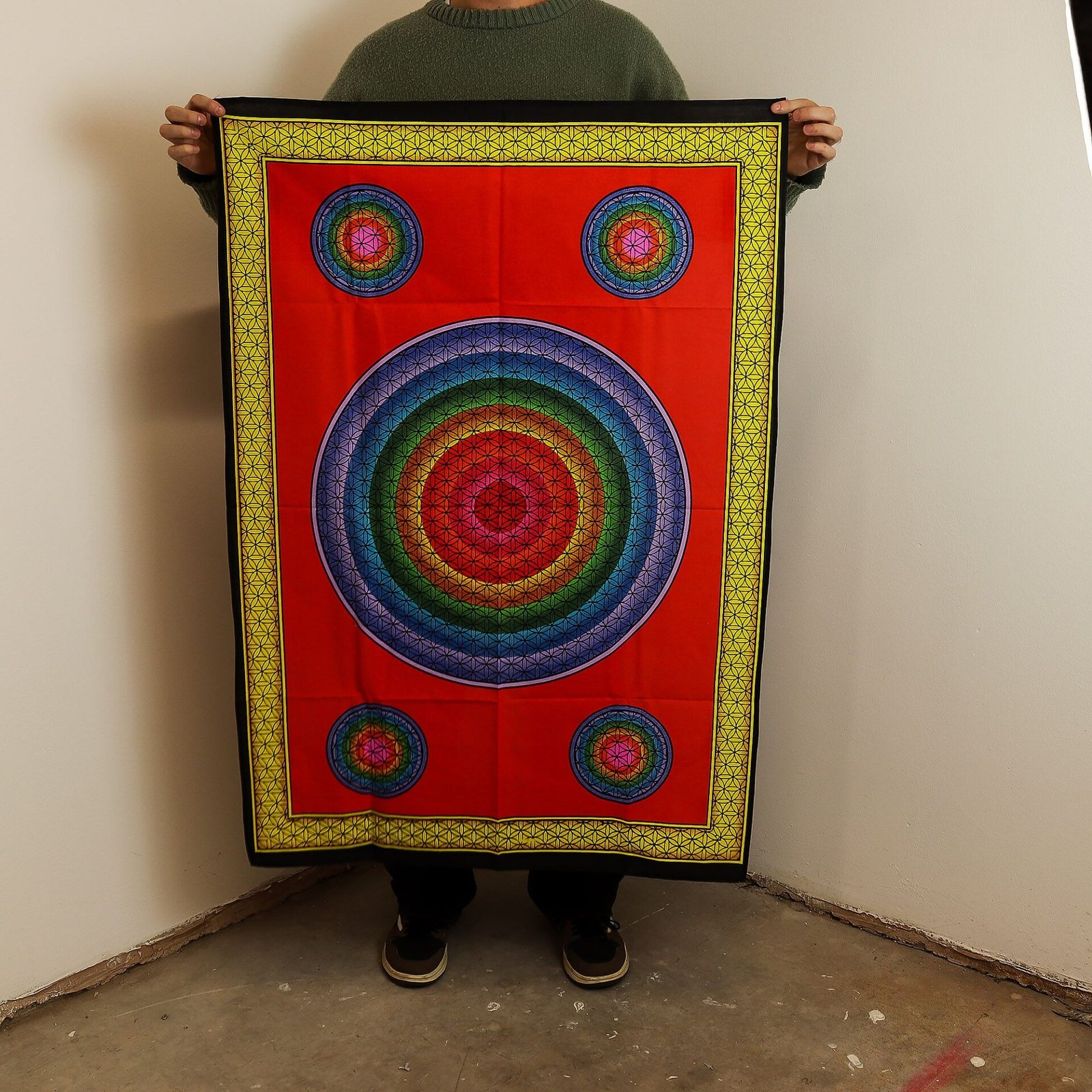 Tapiz de algodón (70x110 cm) - Cinco Flores de la Vida - Imagen 2