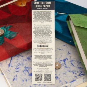 Cuaderno Lokta Bold Floral – Grande (21x15cm) – 45 hojas – Incluye marcador de página – Azul medianoche
