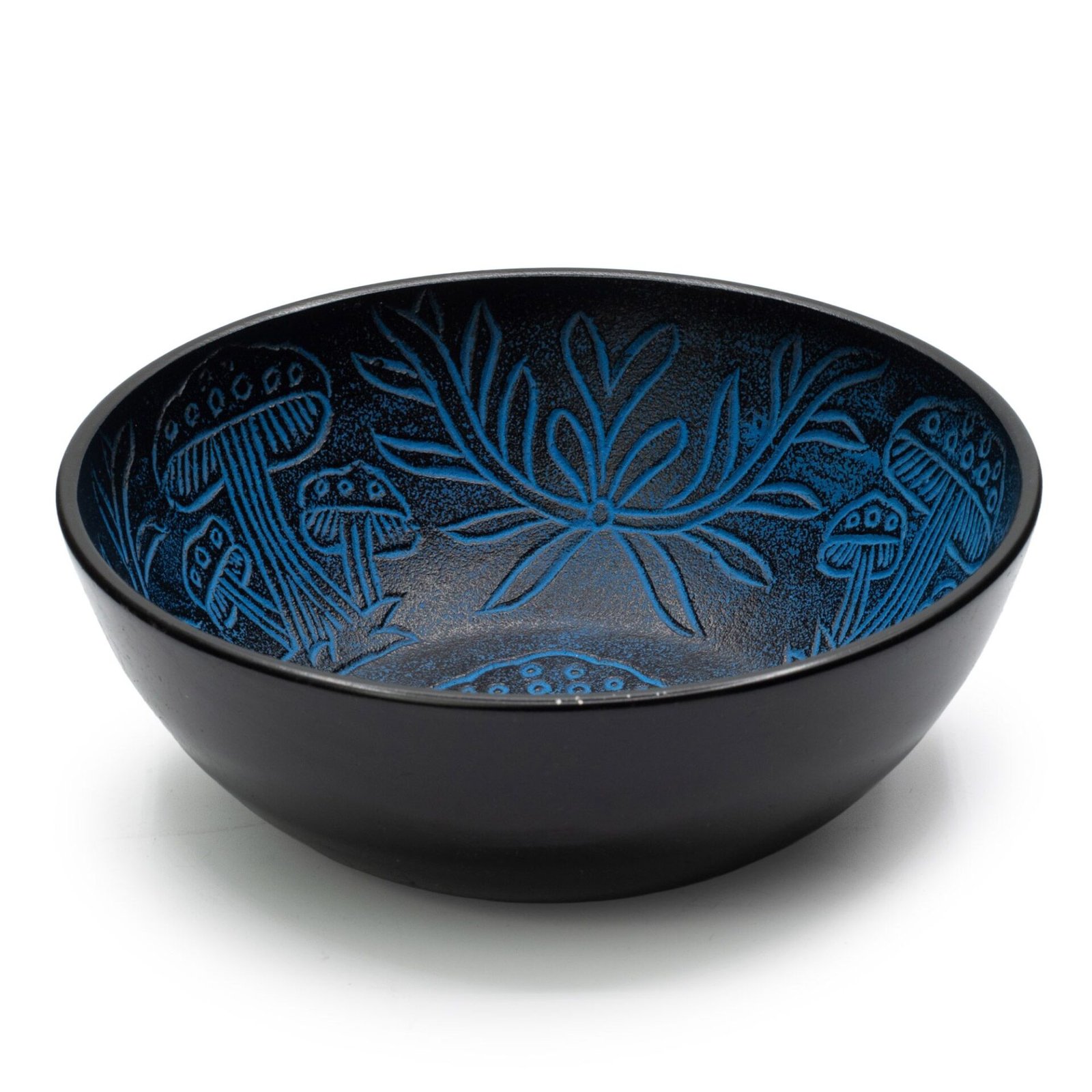 Cuenco tibetano de aluminio - hongo mágico - azul (20 cm) - Imagen 5