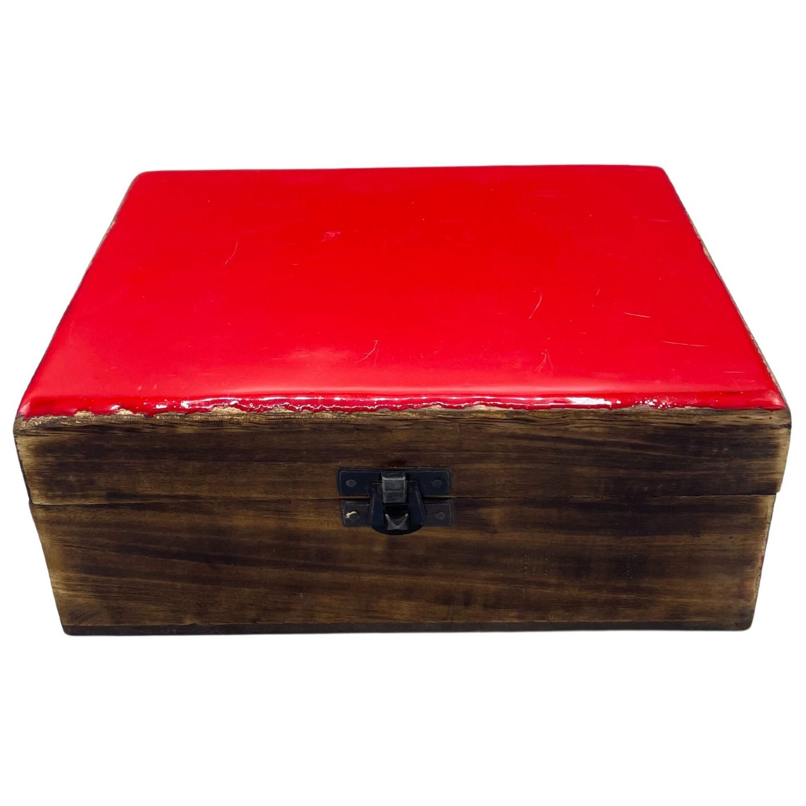 Caja Grande de Cerámica Esmaltada - 20x15x7.5cm - Roja - Imagen 2