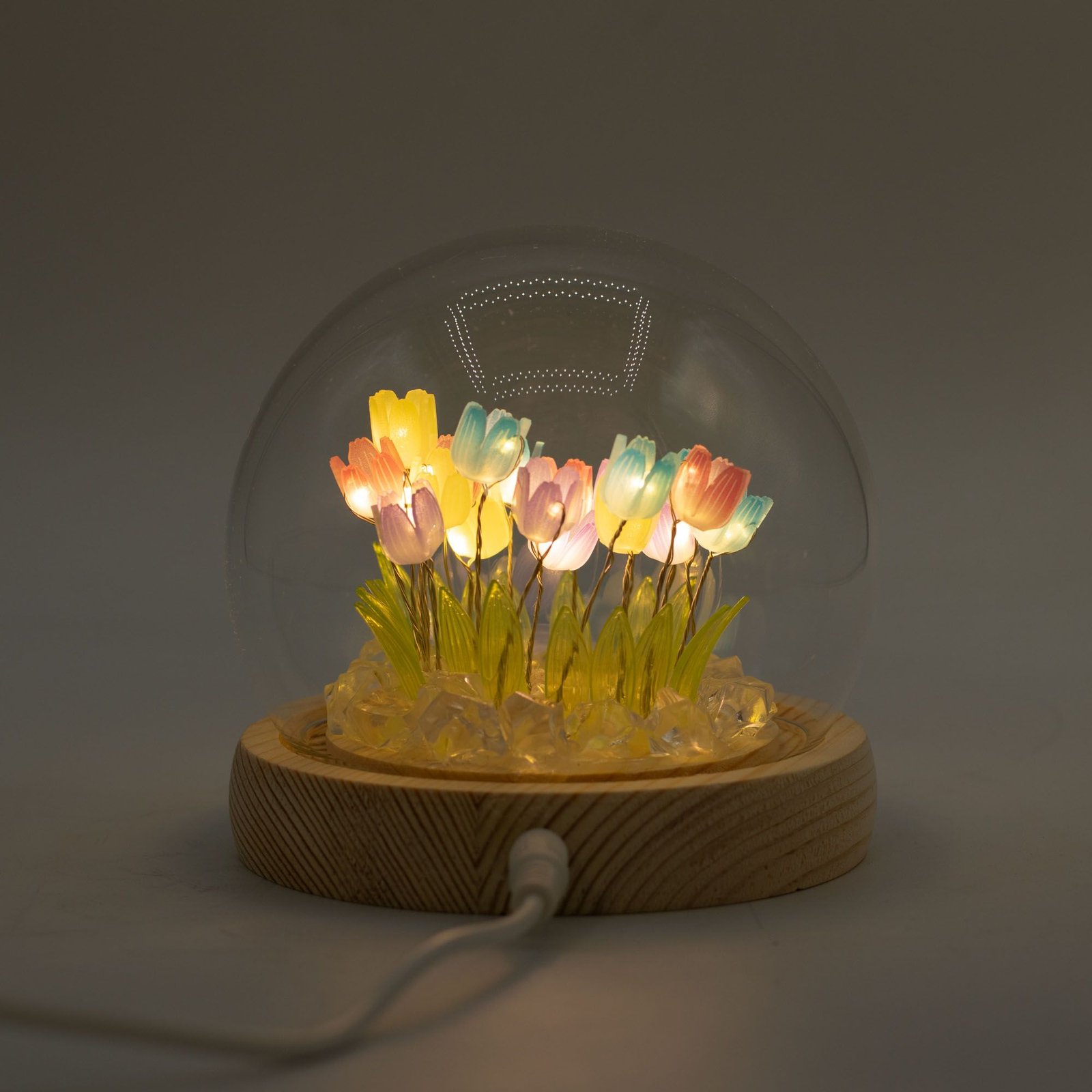 Domo de jardín Floral Glow - 20 tulipanes multicolor - LED USB - Imagen 6