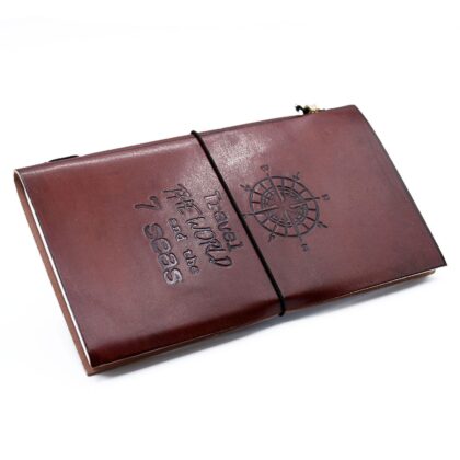 Diario de Cuero - Travel the World - Marrón (80 pagínas) 22x12 cm.