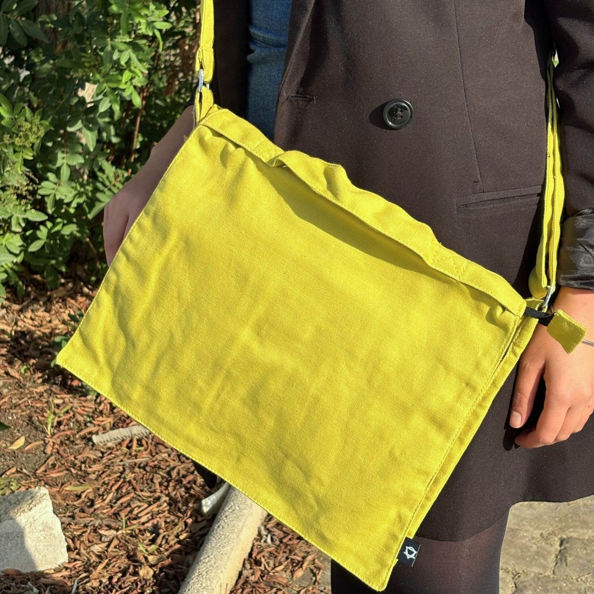 Bolso de lona de algodón para portátil - Mostaza - Imagen 2