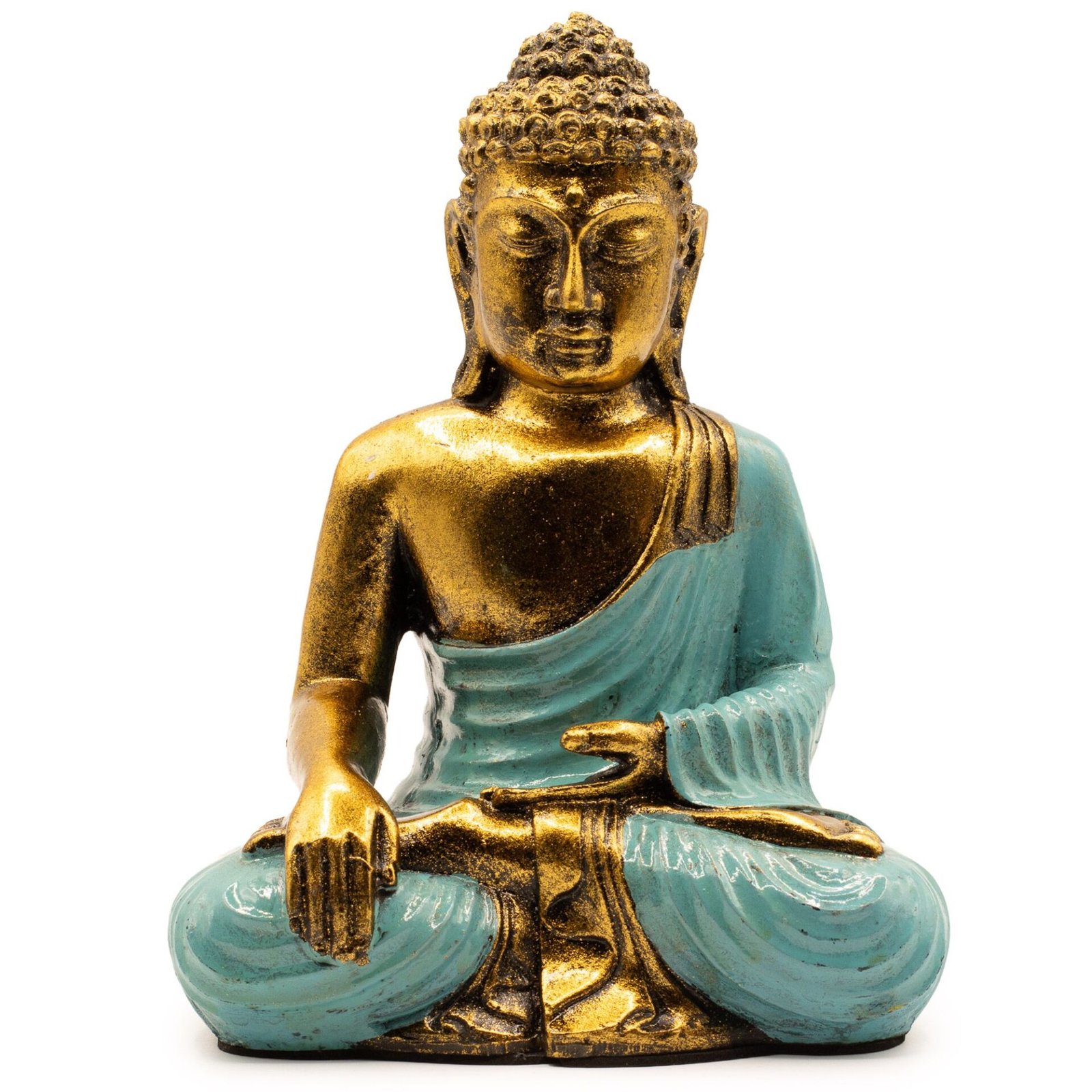 Verde Azulado y Dorado Buddha - Lrg - Imagen 4