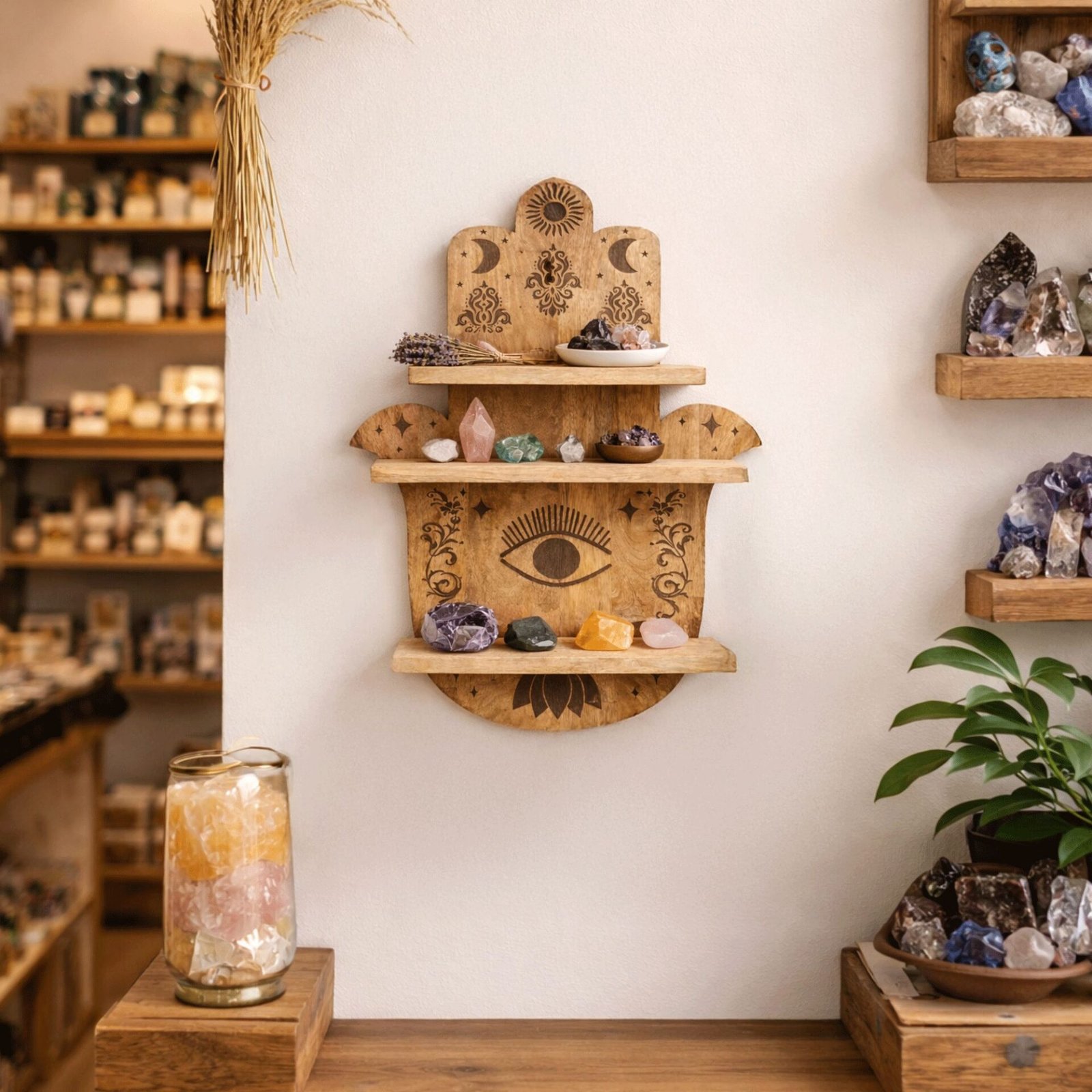 Estante de pared con forma de Hamsa - Imagen 3