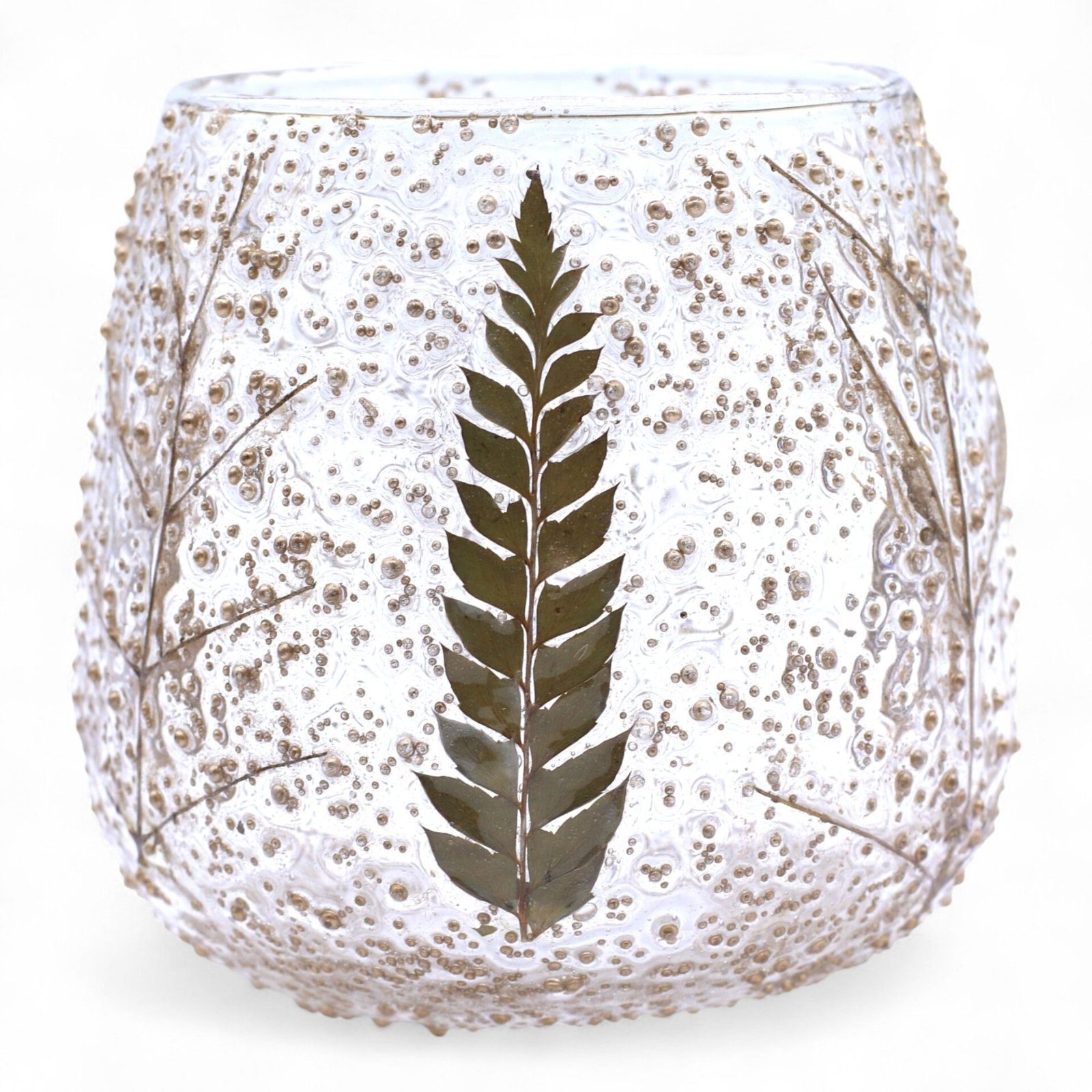 Portavelas recto de Vidrio floral natural - Pino (10x9cm) - Imagen 3
