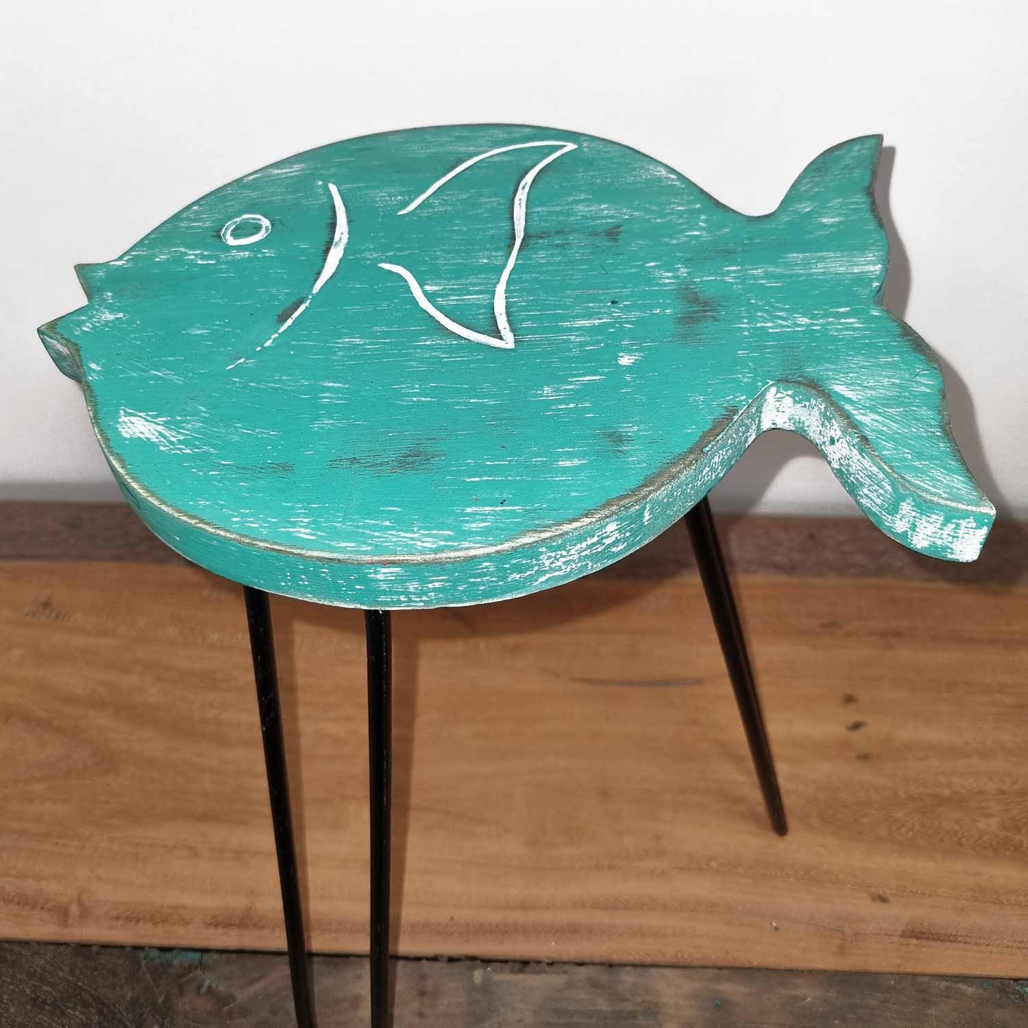 Mesa de madera Albasia - Turquesa - Imagen 2