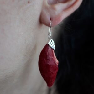 Pendientes de plata y coral - Caída de hojas