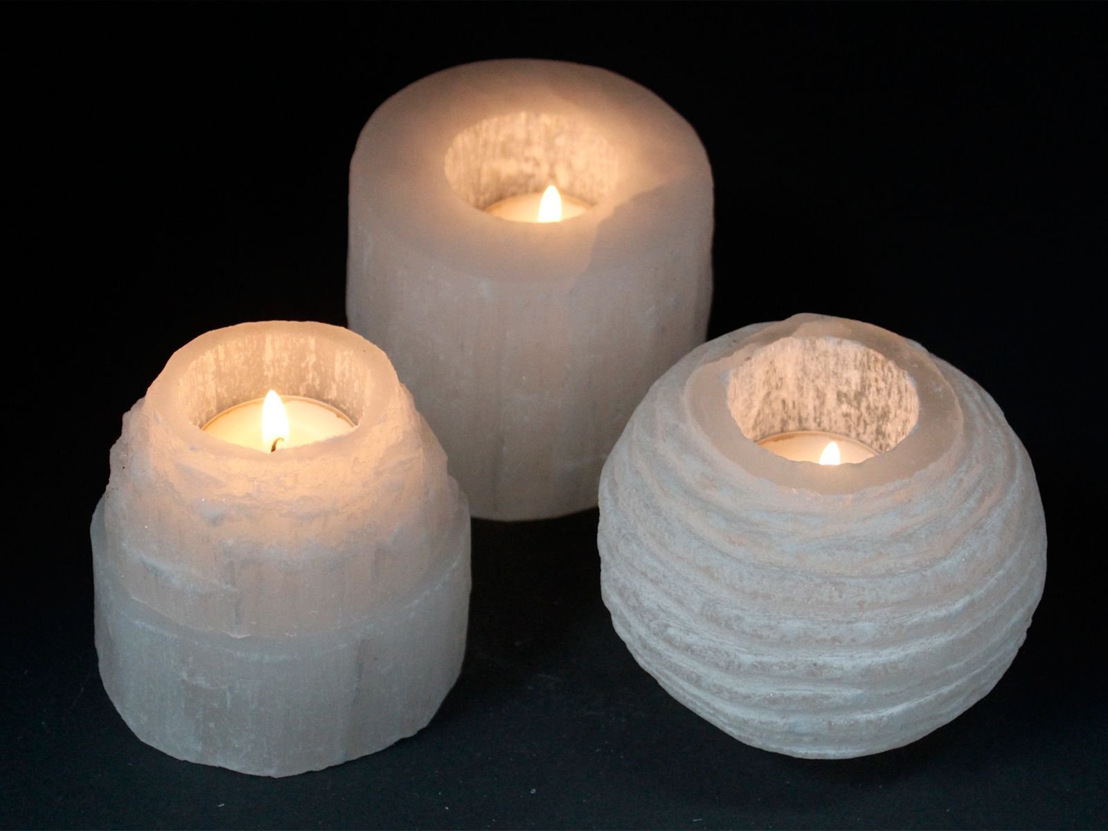 Candelabro Selenita cilindro- 8 cm - Imagen 5