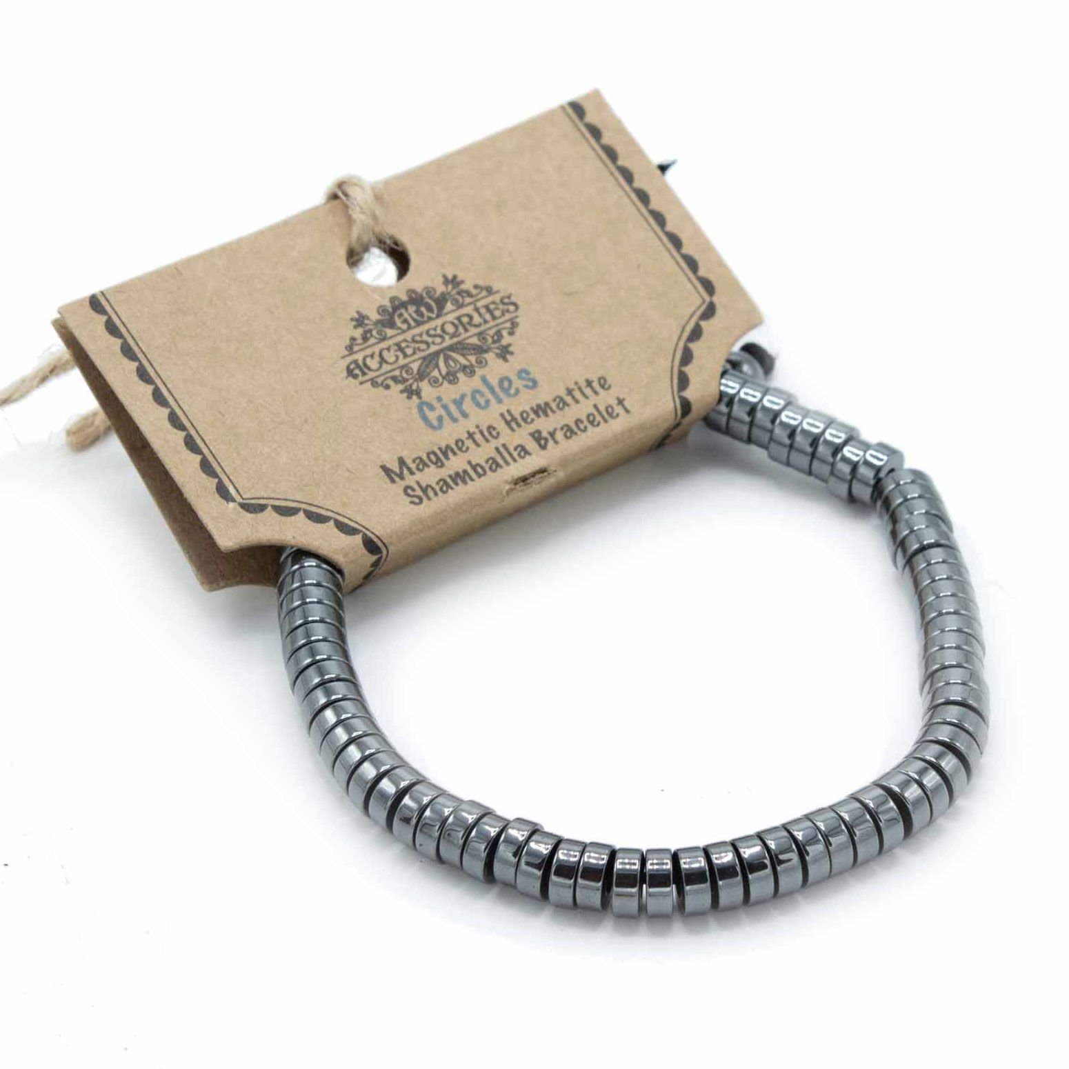 Pulsera Magnética Shamballa de Hematita - Círculos - Imagen 2