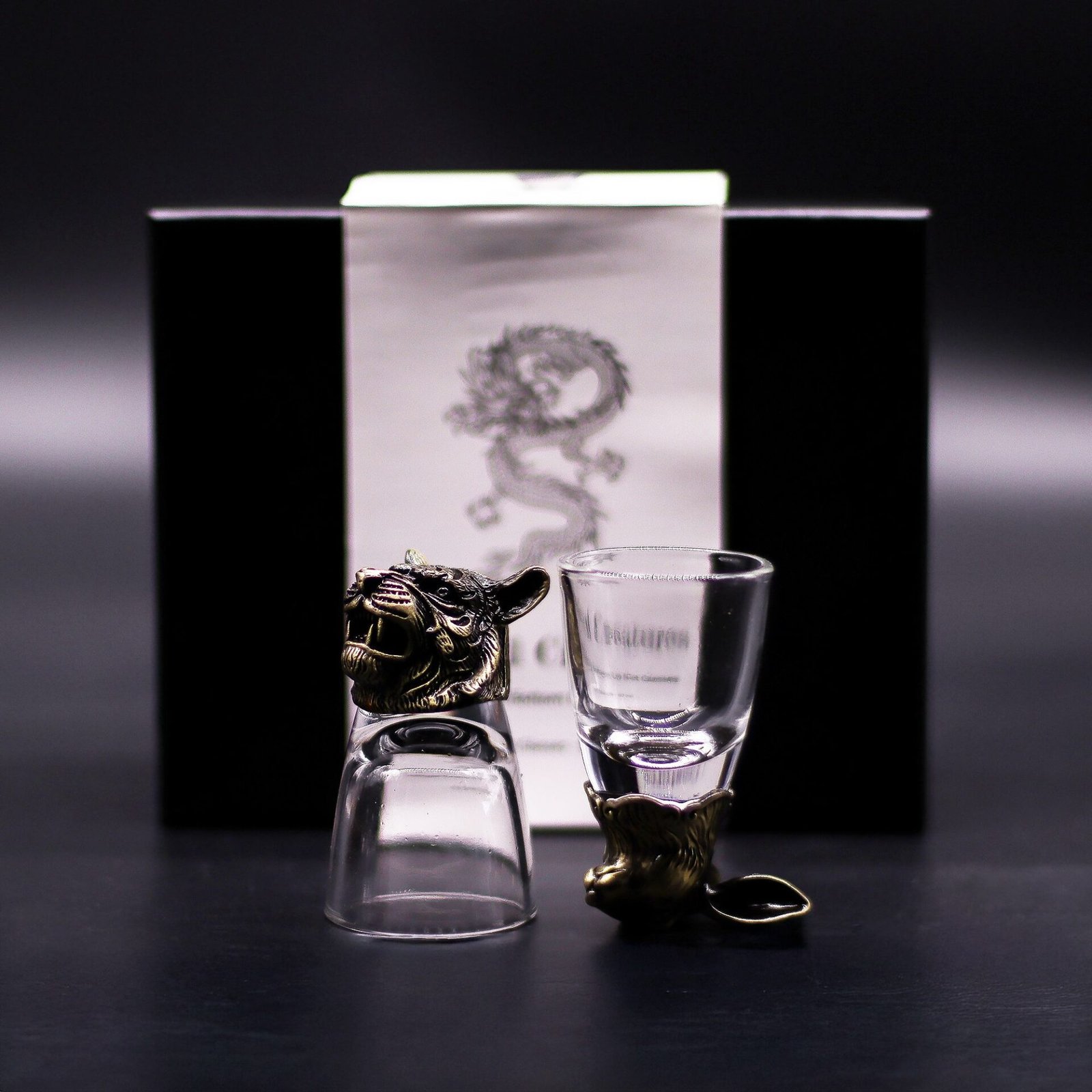 6 vasos de chupito (50 ml) - Criaturas Salvajes del Bosque - Bronce antiguo - Imagen 2