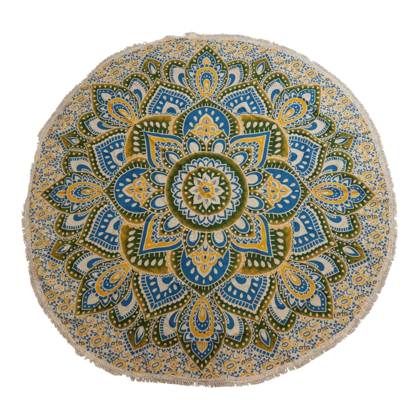 Gran Mandala Roundy Arte (180 cm) - Amarillo y Azul - Imagen 4