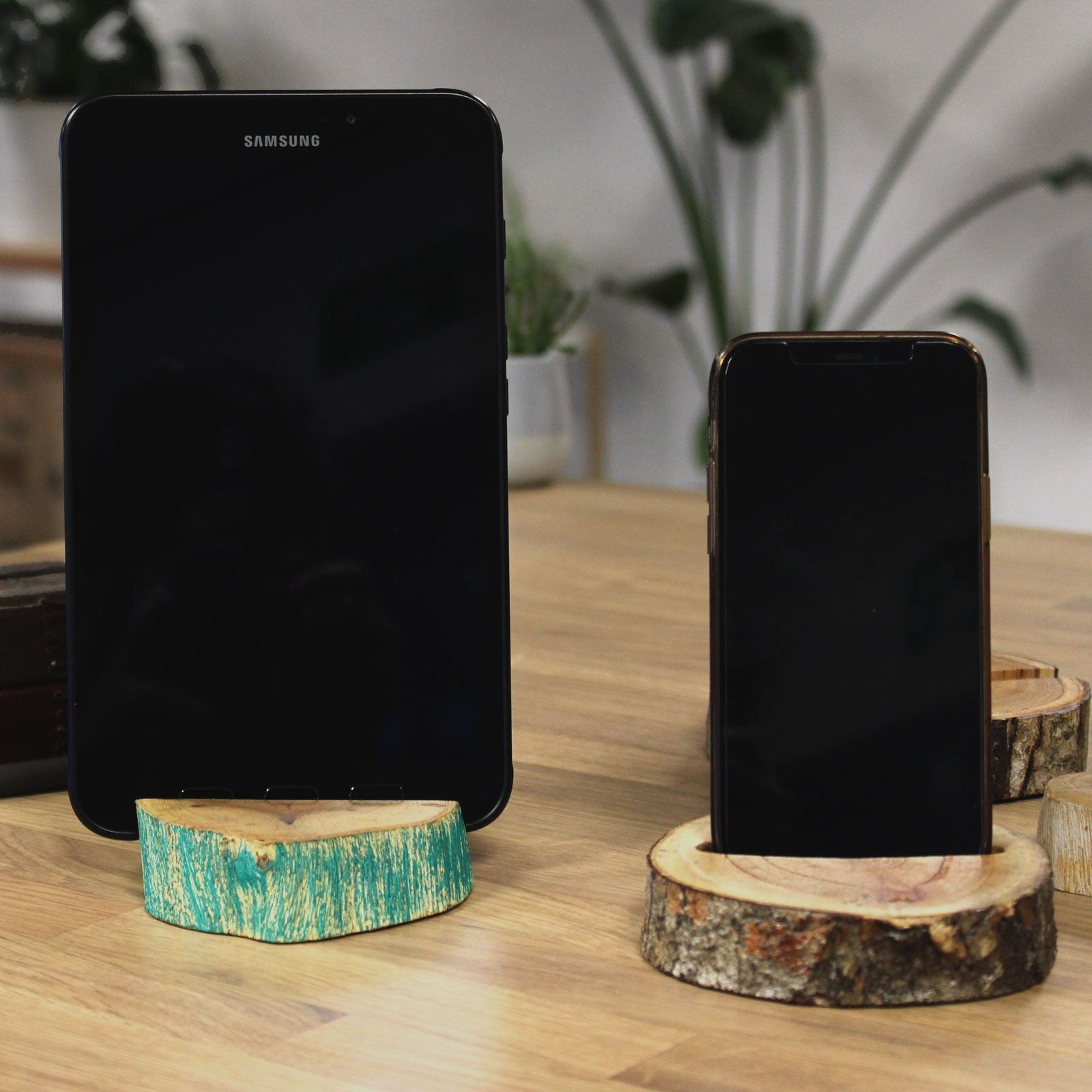 Lrg Gamal Wood Phone Holder - Greenwash - Imagen 4