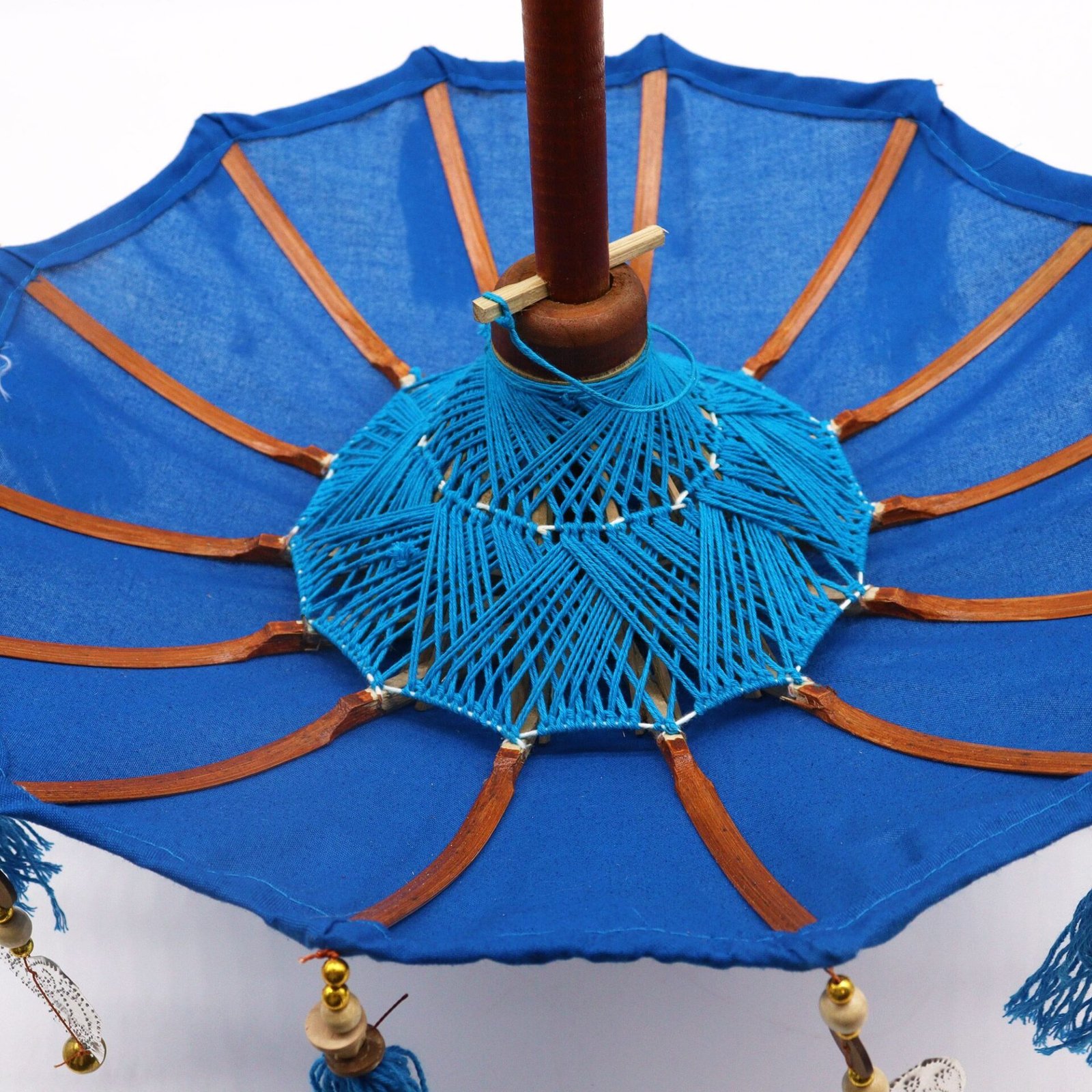 Bali Decoración Hogar Sombrilla - Algodón - Azul- 40cm - Imagen 2