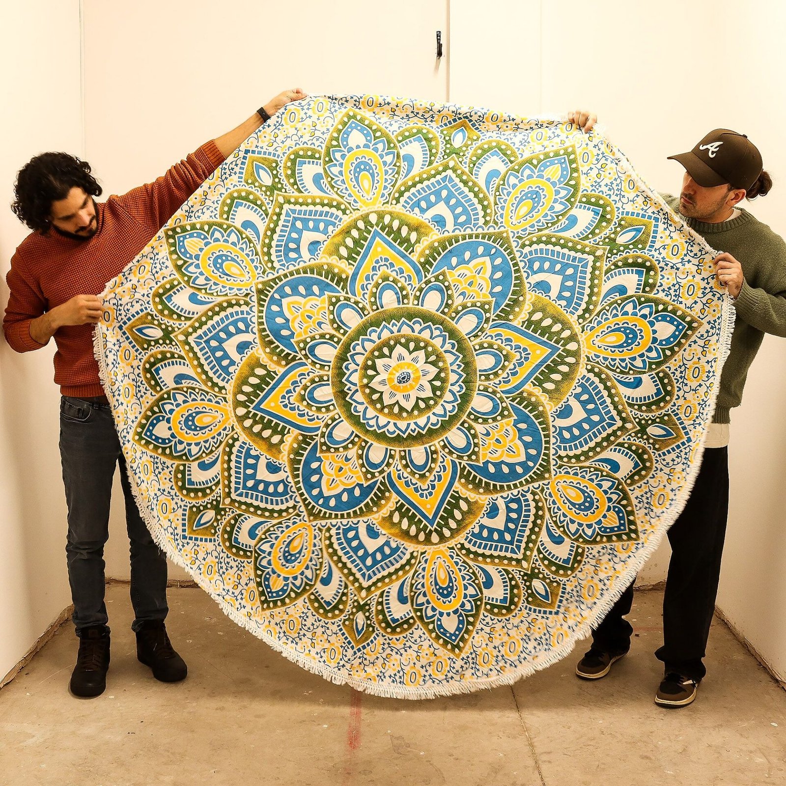 Gran Mandala Roundy Arte (180 cm) - Amarillo y Azul - Imagen 2