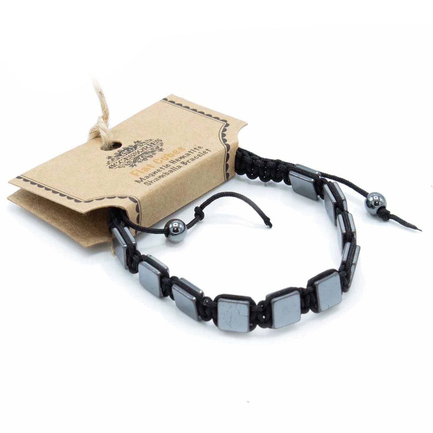 Pulsera Magnética Shamballa de Hematita - Cubos planos - Imagen 2