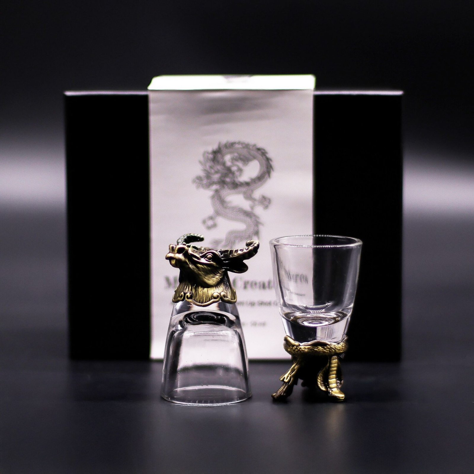 6 vasos de chupito (50 ml) - Criaturas Salvajes del Bosque - Bronce antiguo - Imagen 4