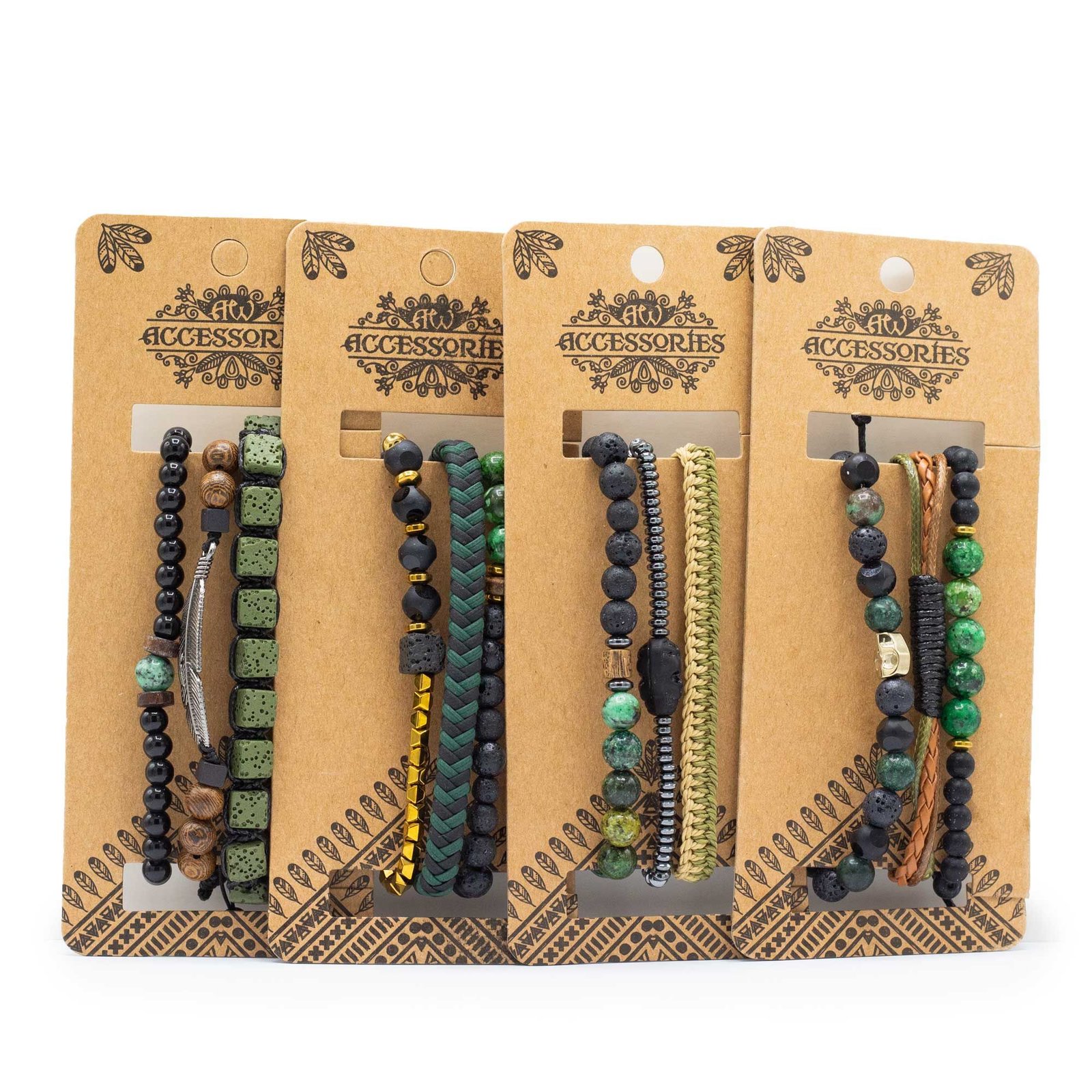 Set de Pulseras para Hombre - Verde Exterior - Imagen 5