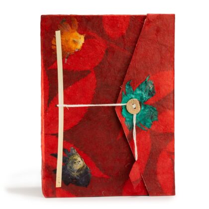 Cuaderno de Lokta grande Bold Floral 21x15 cm – 45 hojas – rubí