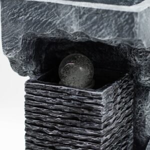 Gran fuente de agua - 24x22x48cm - Bola de cristal que cambia de color en Rock