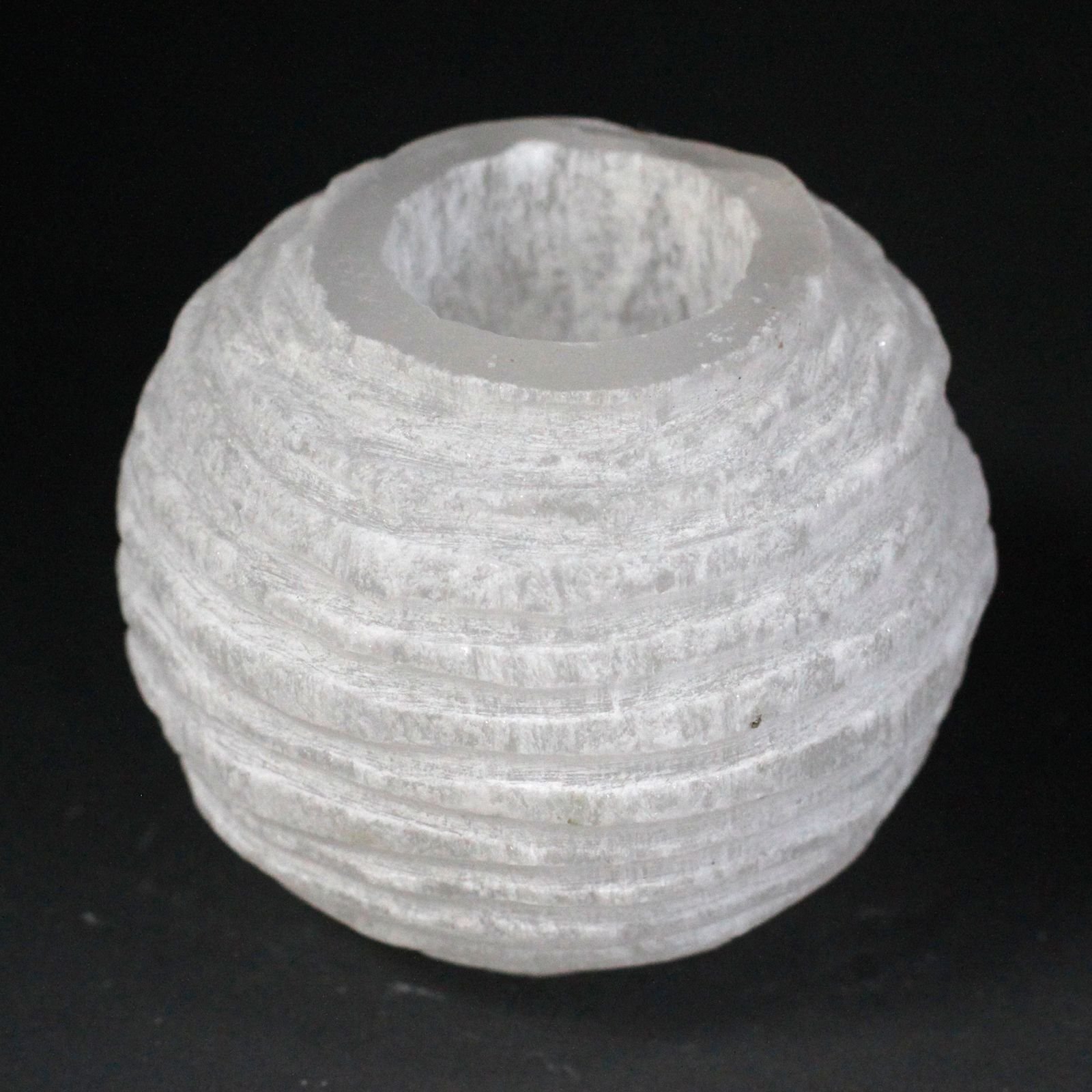 Portavelas de Selenita Bola de Nieve- 8 cm - Imagen 2