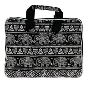 Bolsa acolchada para portátil (Elepants Motiff) 33x24x3cm