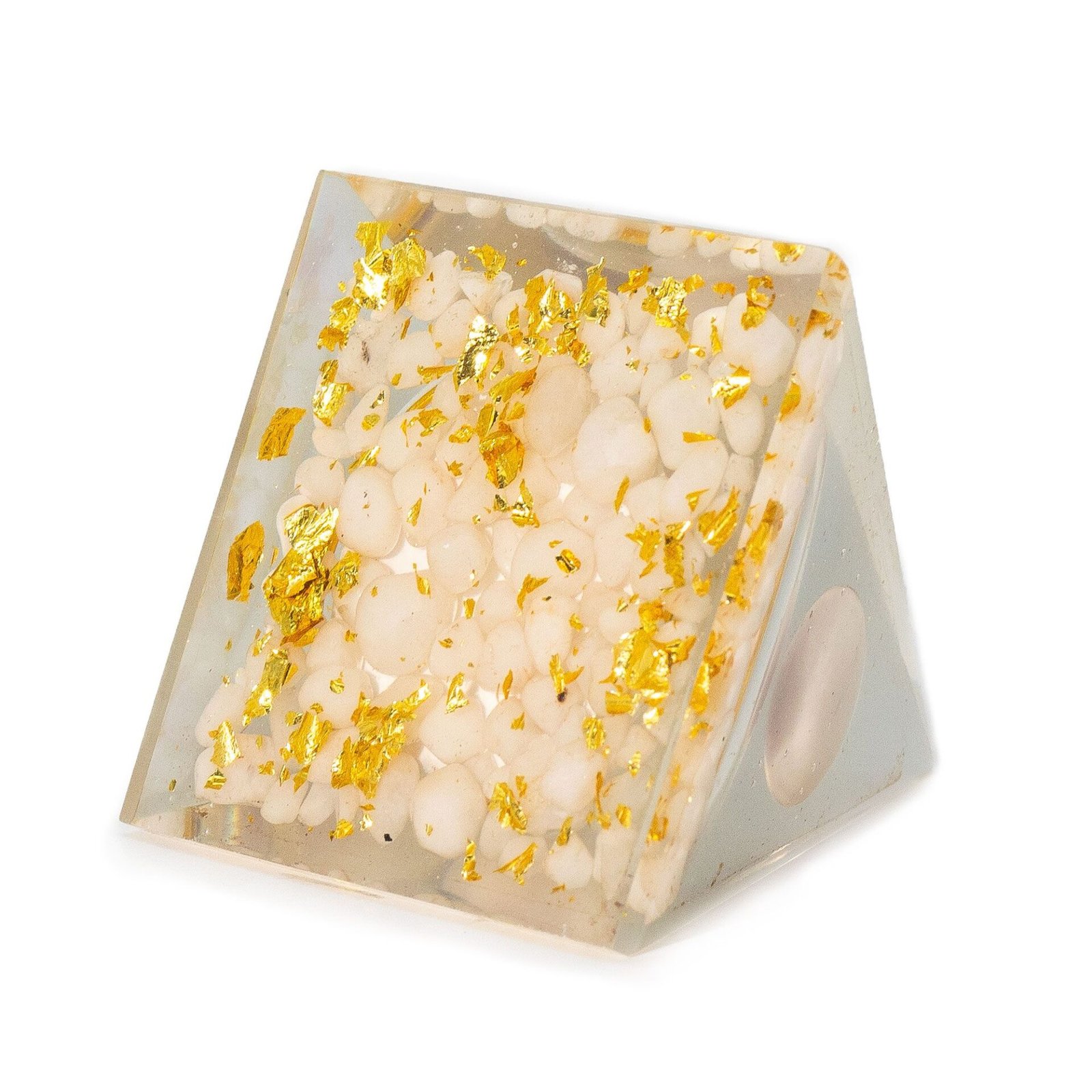 Pirámide de orgonita - Esfera de cuarzo flotante - Trozos de cuarzo 7x6 cm. - Imagen 3