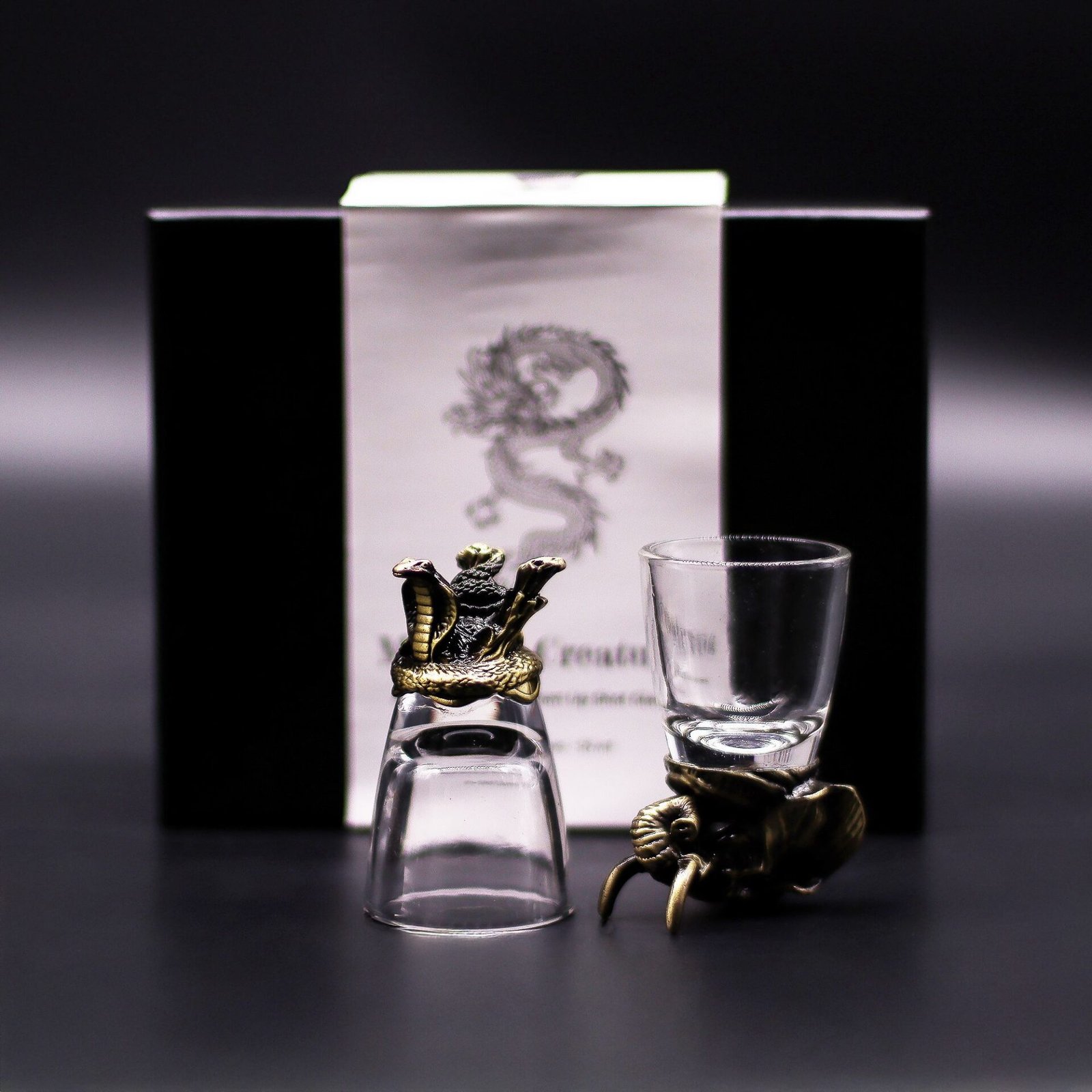 6 vasos de chupito (50 ml) - Criaturas Salvajes del Bosque - Bronce antiguo - Imagen 5