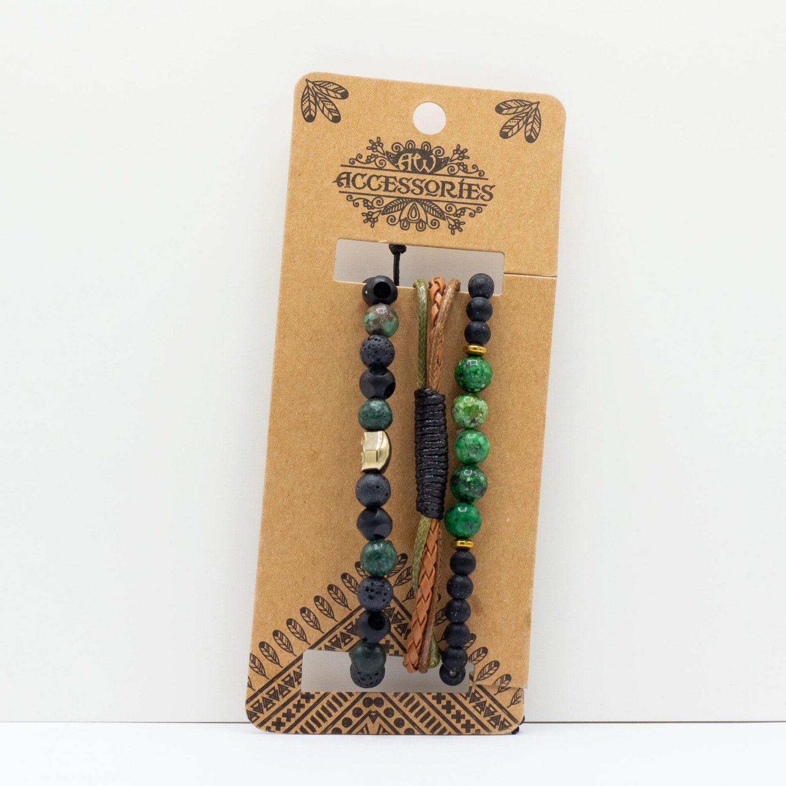 Set de Pulseras para Hombre - Verde Exterior - Imagen 4