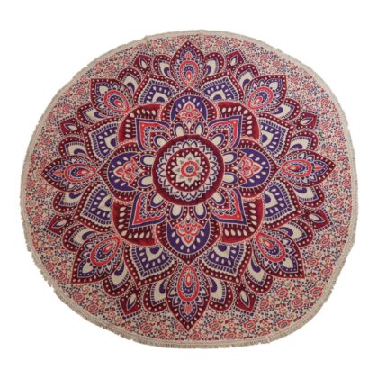 Mandala Redondo de algodón (180 cm) grande - Rosa y Morado